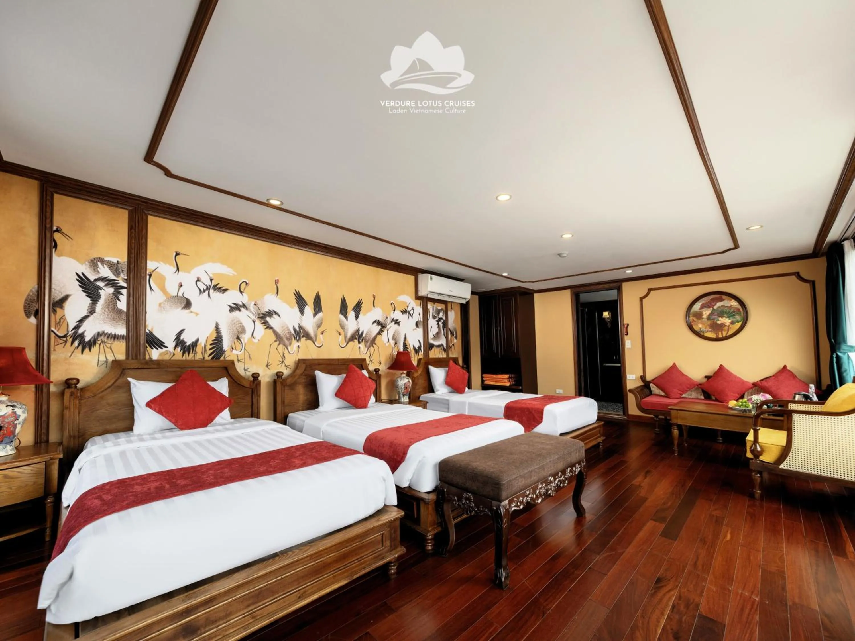 Bed in Verdure Lotus Grandeur Cruise on Ha Long Bay