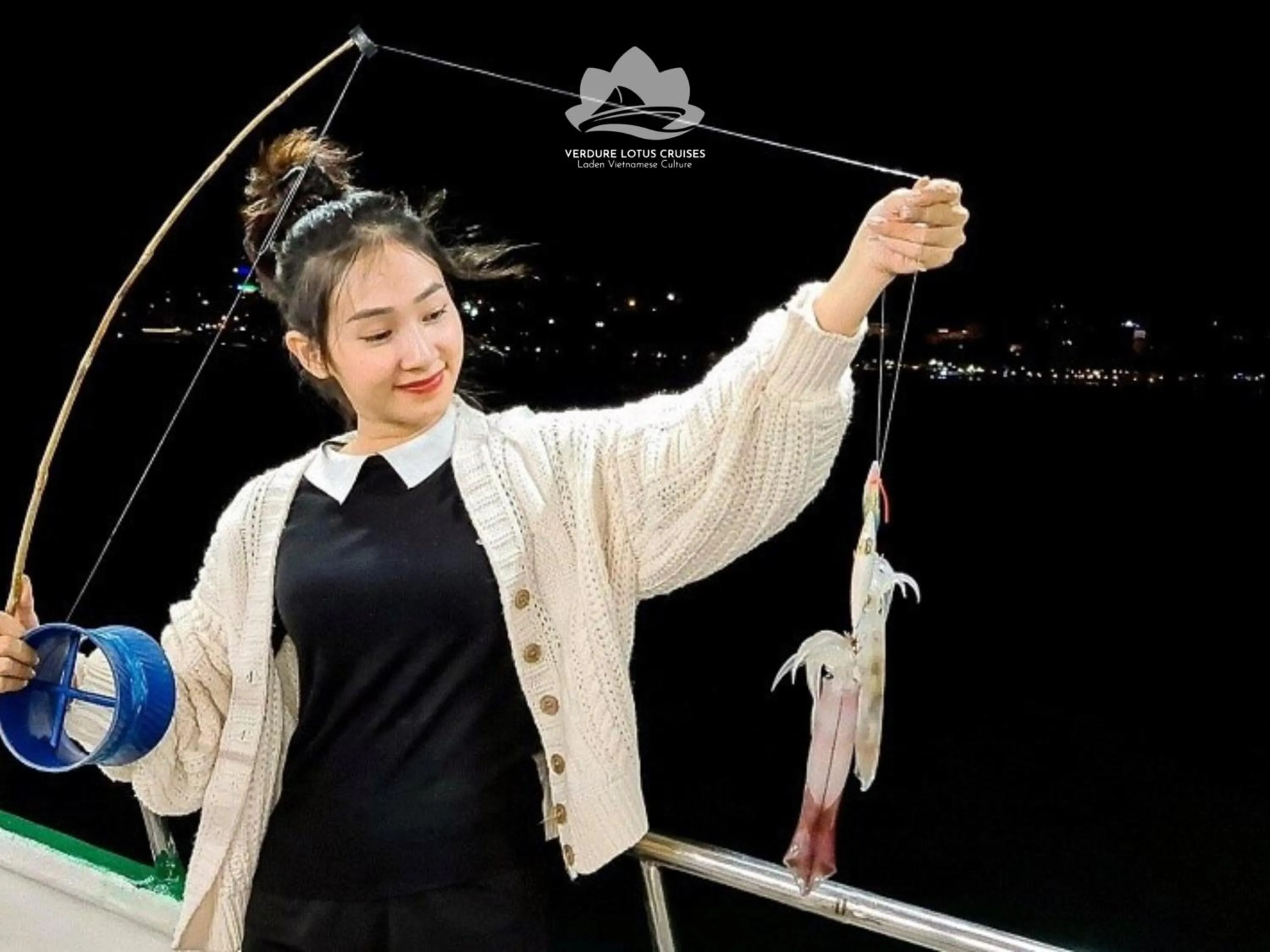 Fishing in Verdure Lotus Grandeur Cruise on Ha Long Bay