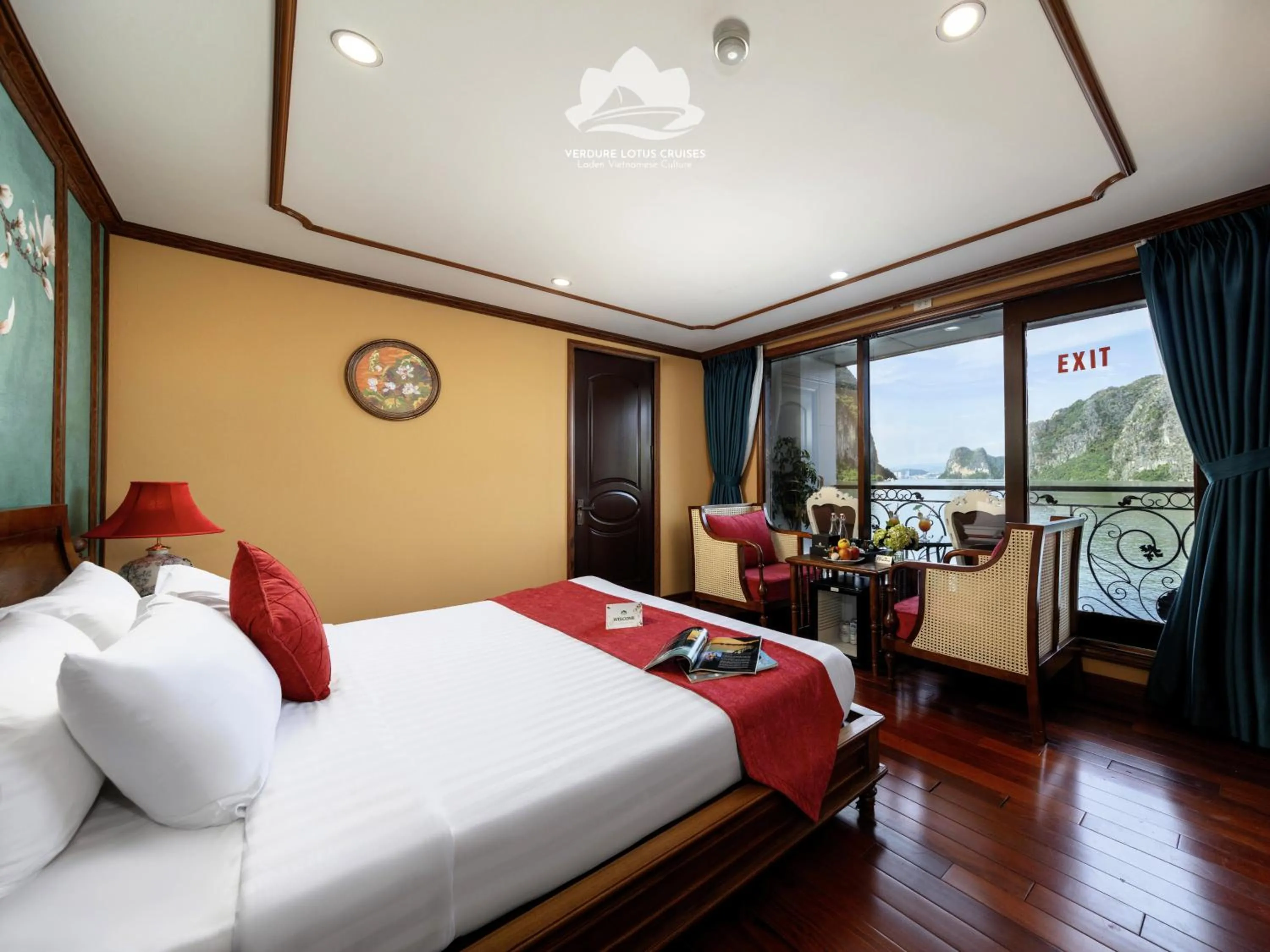 Bed in Verdure Lotus Grandeur Cruise on Ha Long Bay