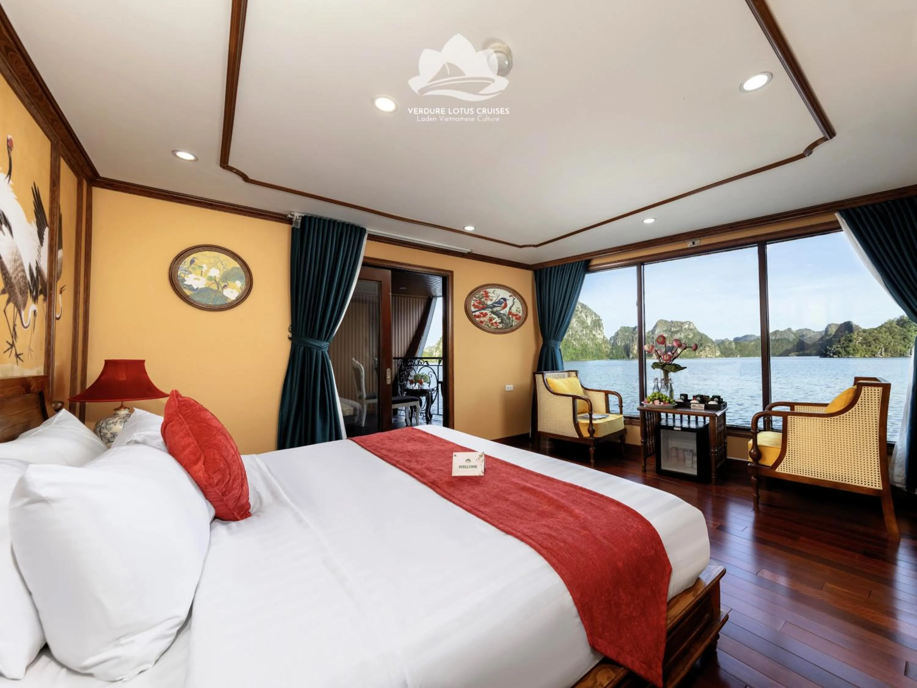 Bed in Verdure Lotus Grandeur Cruise on Ha Long Bay