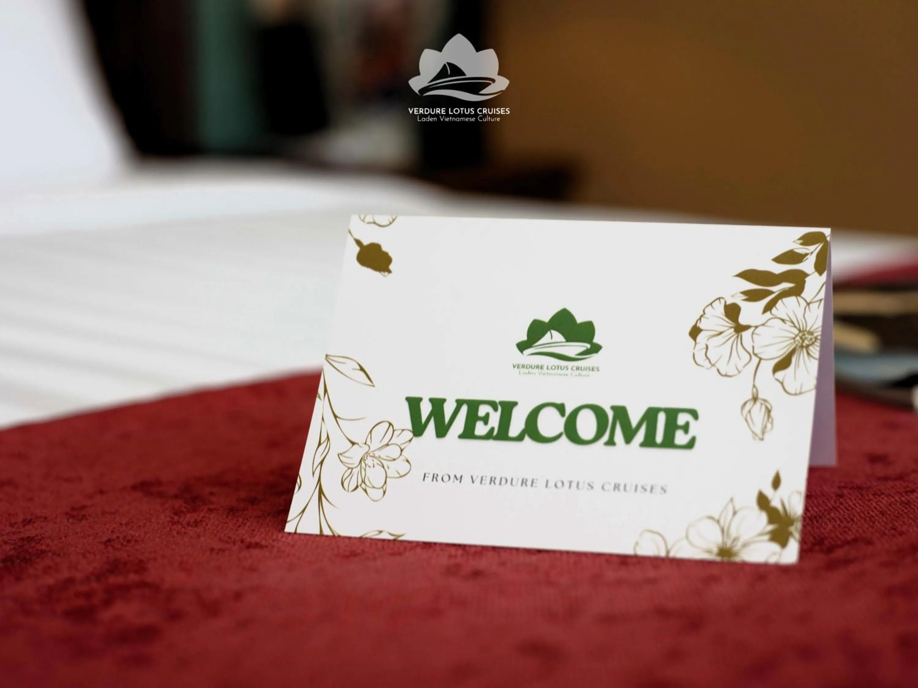 Text overlay in Verdure Lotus Grandeur Cruise on Ha Long Bay
