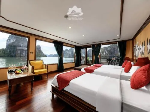 Bed in Verdure Lotus Grandeur Cruise on Ha Long Bay