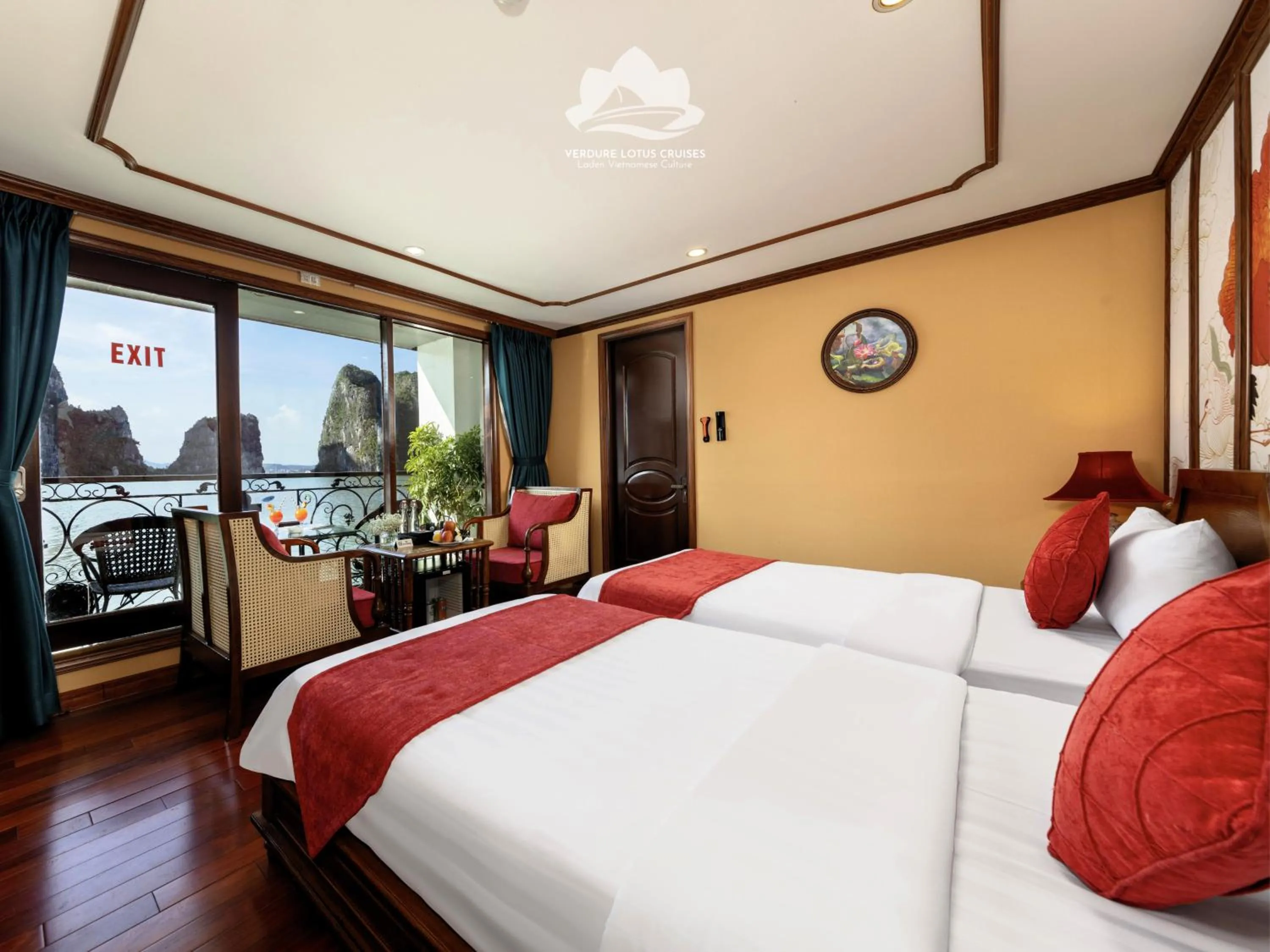 Bed in Verdure Lotus Grandeur Cruise on Ha Long Bay