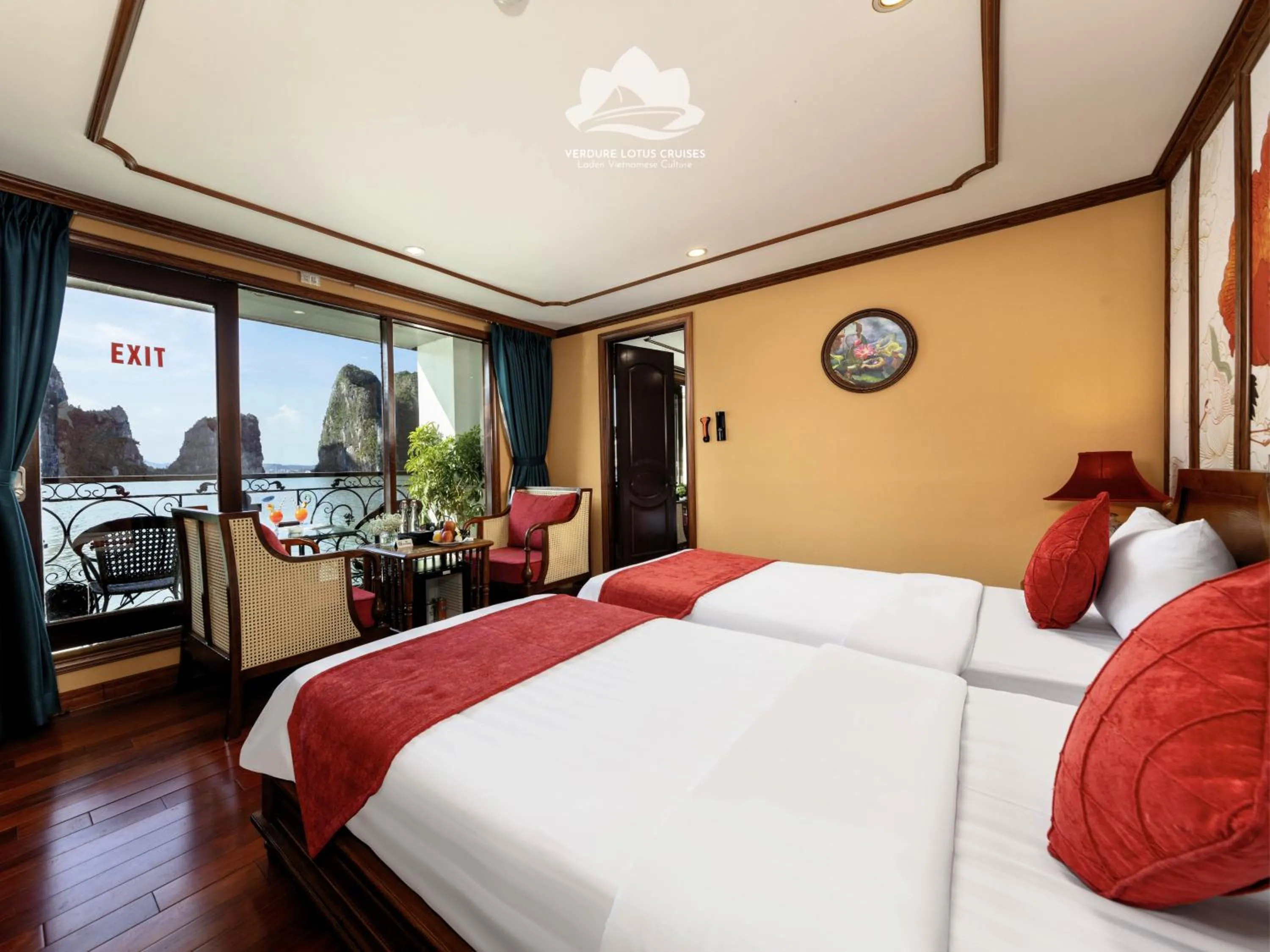 Bed in Verdure Lotus Grandeur Cruise on Ha Long Bay