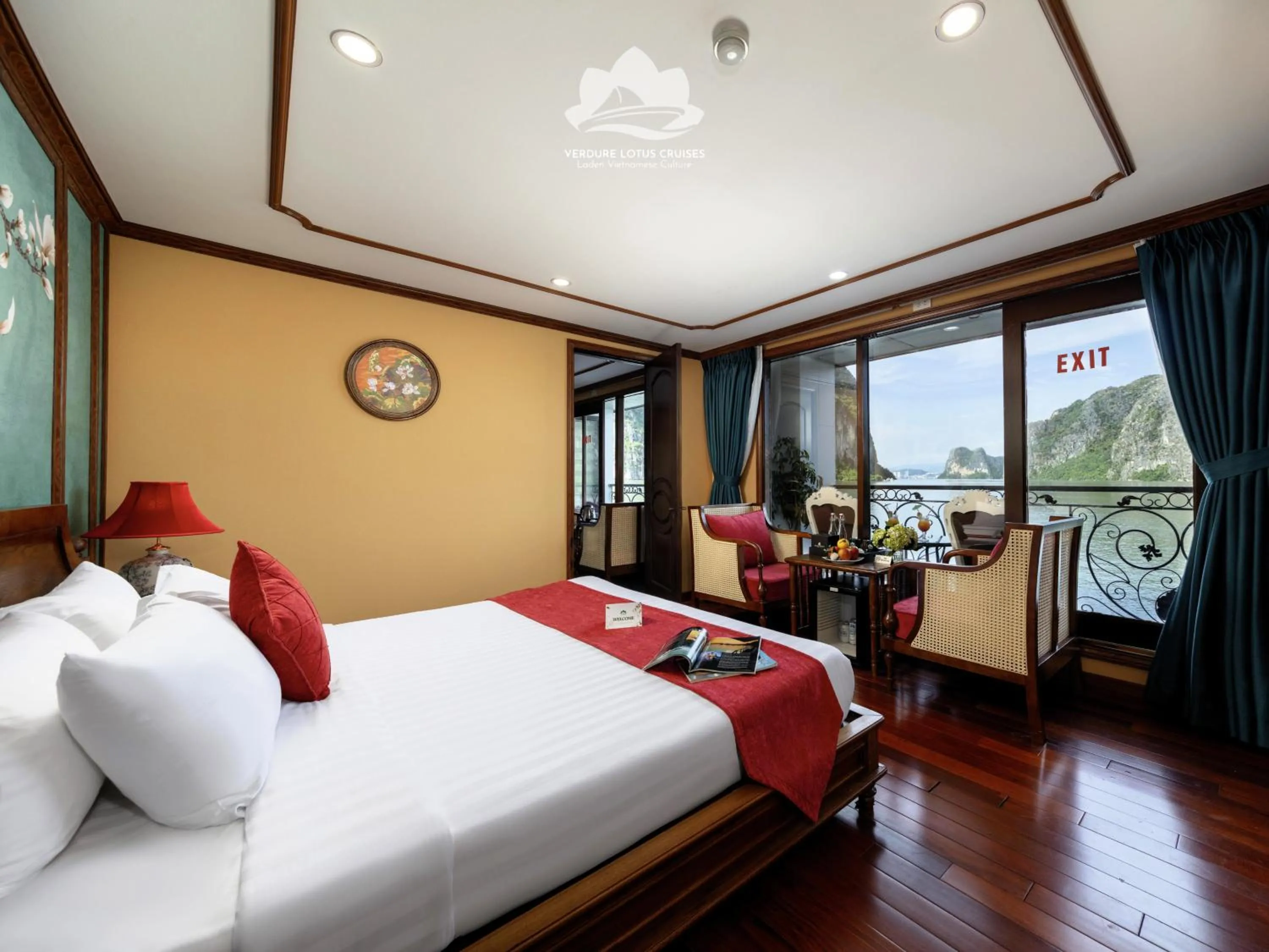 Bed in Verdure Lotus Grandeur Cruise on Ha Long Bay