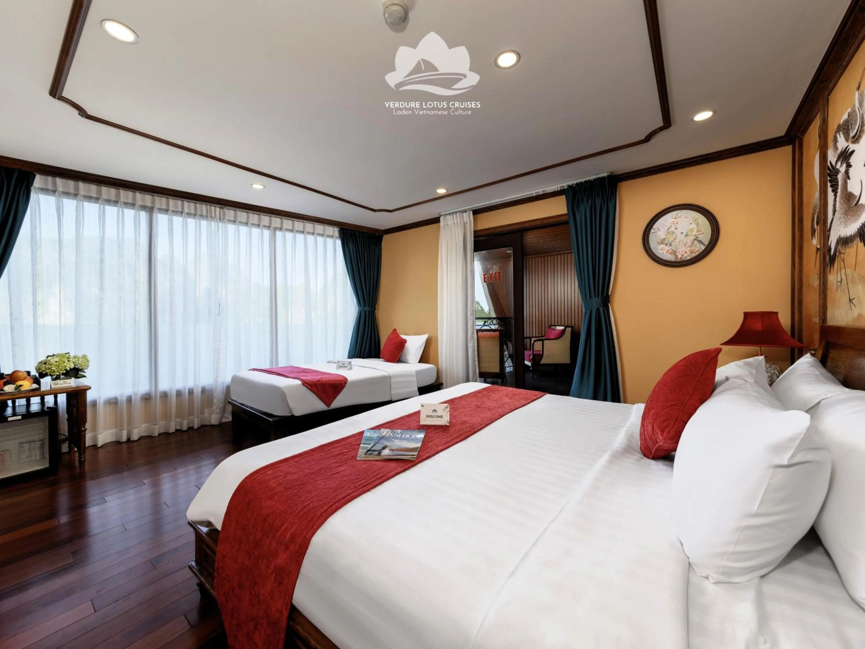 Bed in Verdure Lotus Grandeur Cruise on Ha Long Bay
