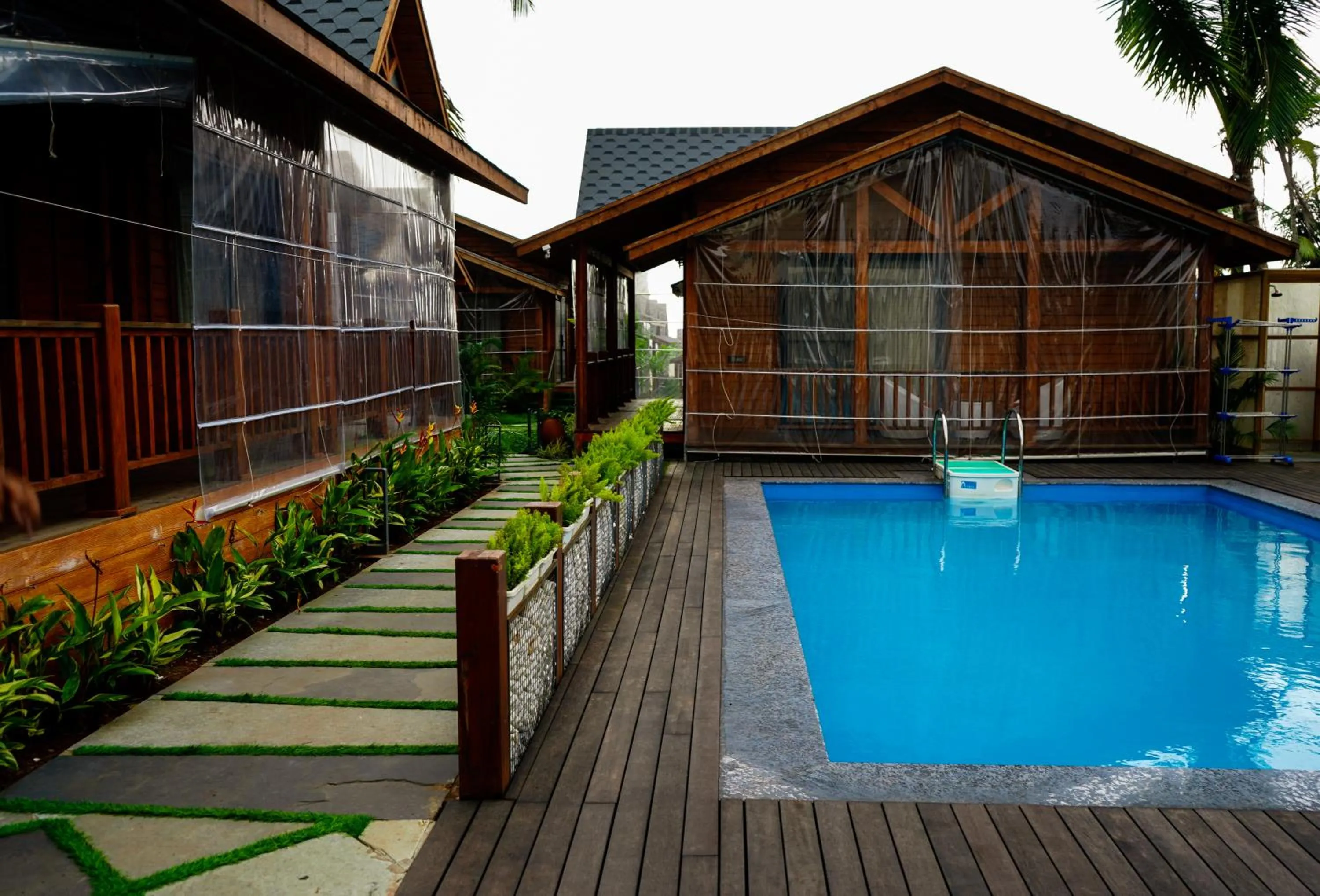 Pool view in Foxoso Aaristo Baga Beach Resort