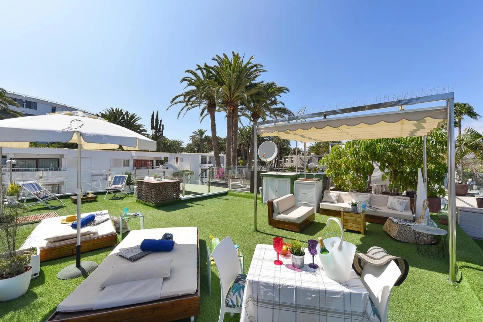 Balcony/Terrace in Maspalomas Beach Apartment Charca 1 by VillaGranCanaria