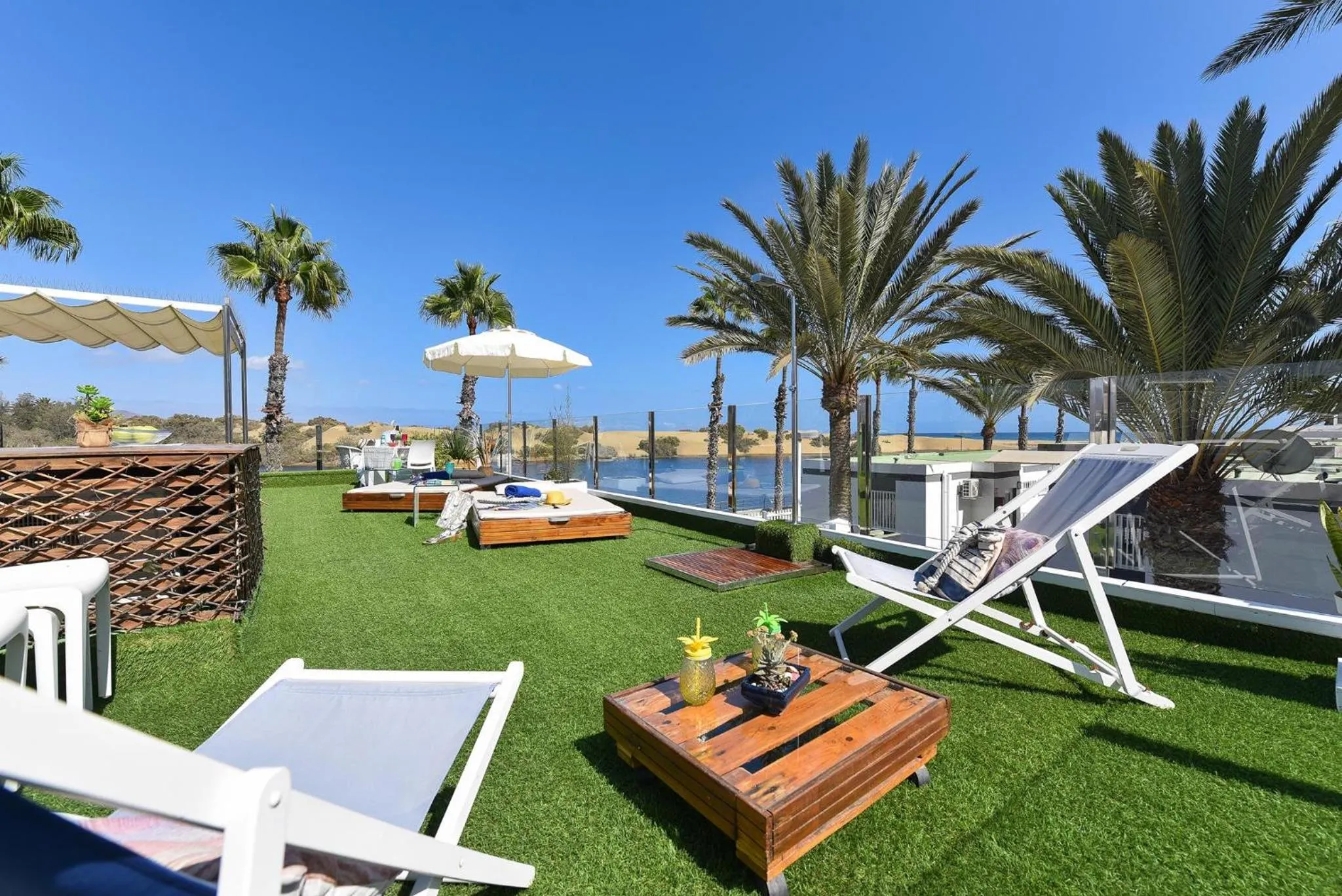 Balcony/Terrace in Maspalomas Beach Apartment Charca 1 by VillaGranCanaria