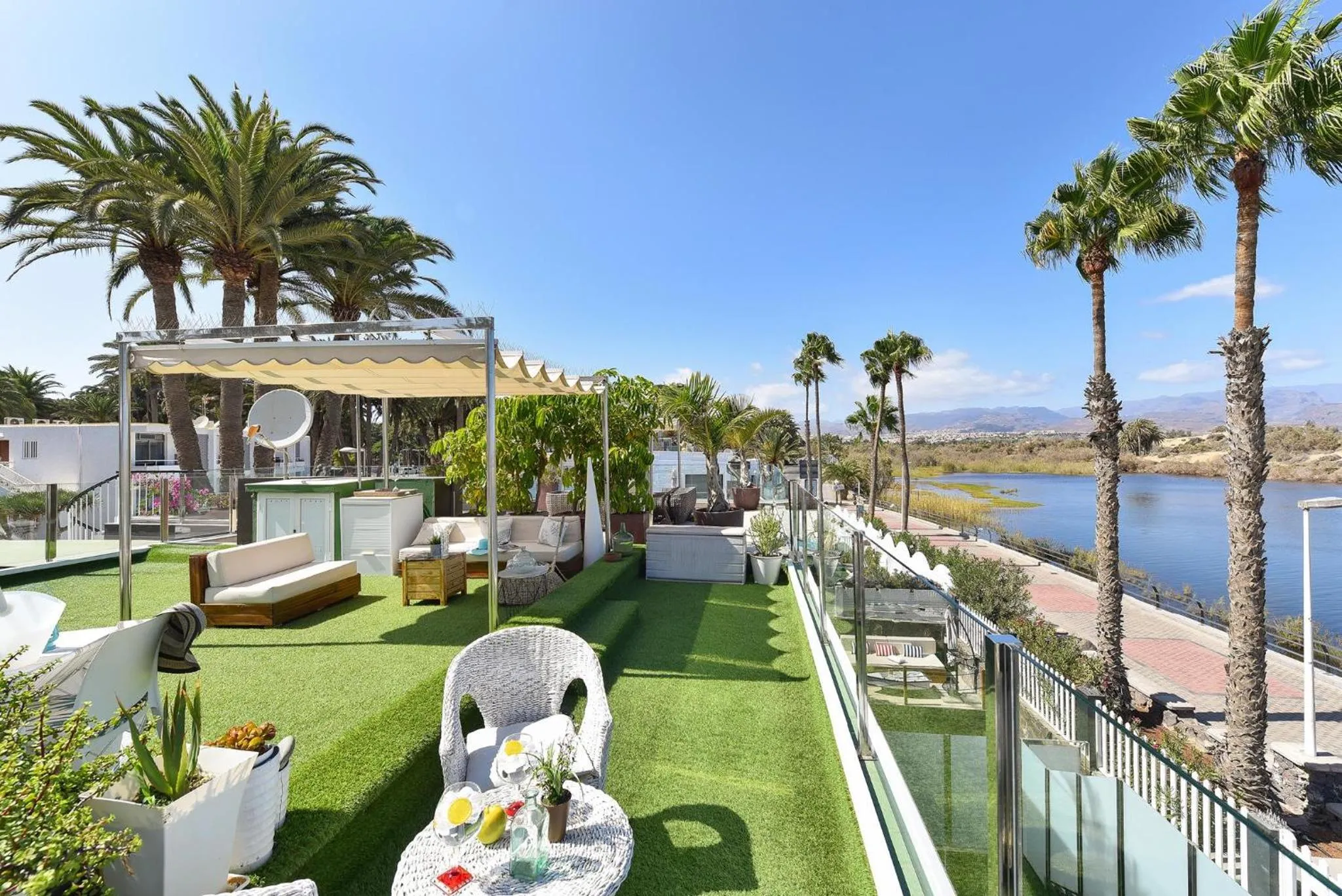 Balcony/Terrace in Maspalomas Beach Apartment Charca 1 by VillaGranCanaria