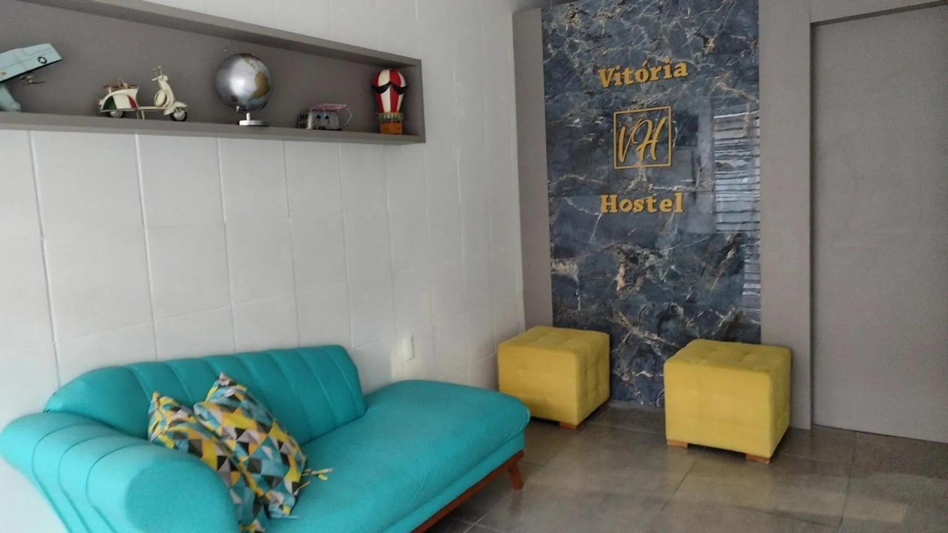 Seating area in Vitoria Hostel