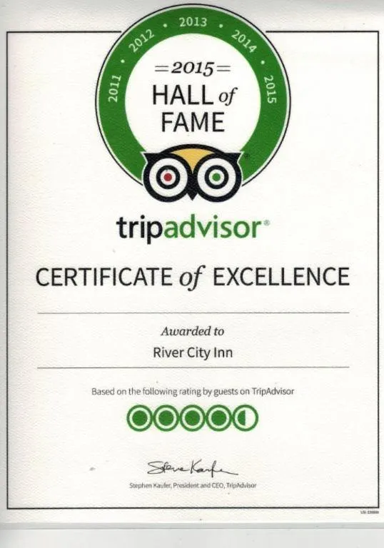 Certificate/Award in River City Inn