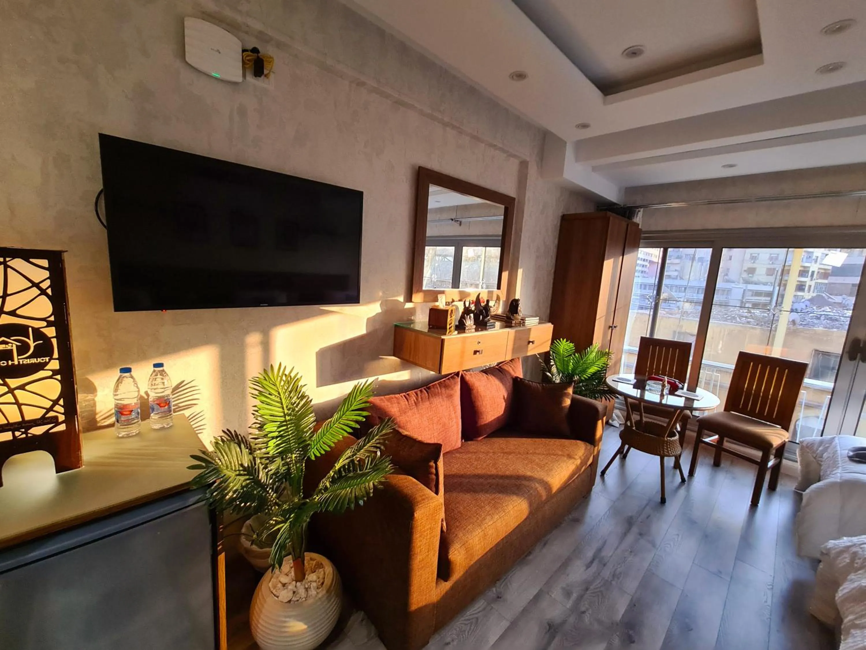 Communal lounge/ TV room in tourist hotel cairo downtown