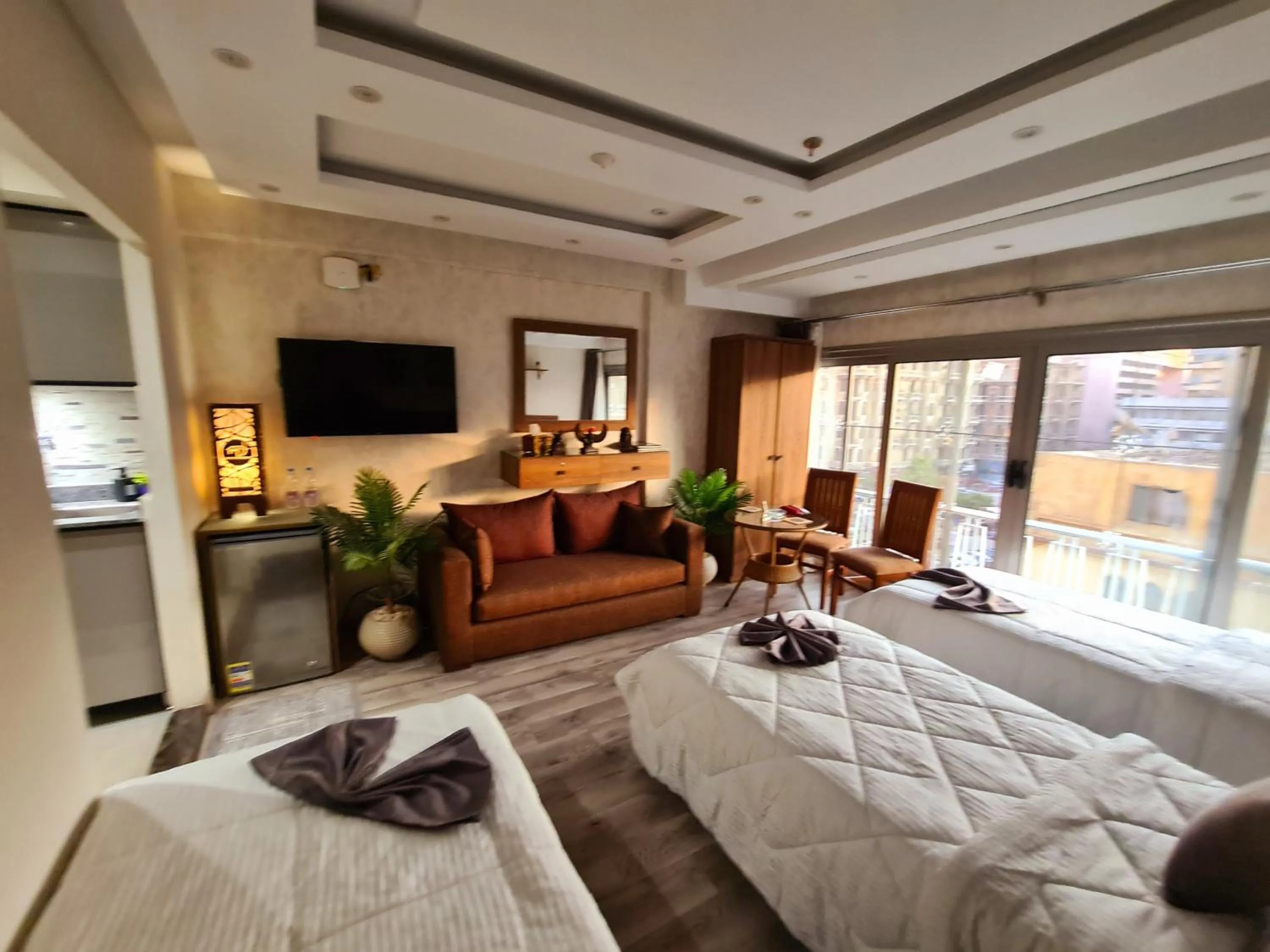 Communal lounge/ TV room in tourist hotel cairo downtown