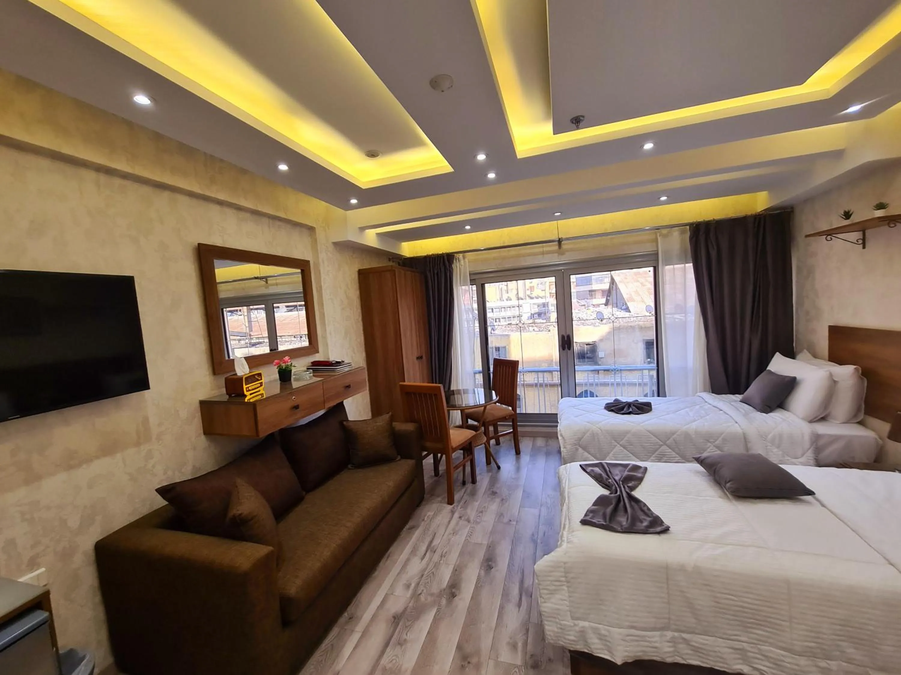 Communal lounge/ TV room in tourist hotel cairo downtown