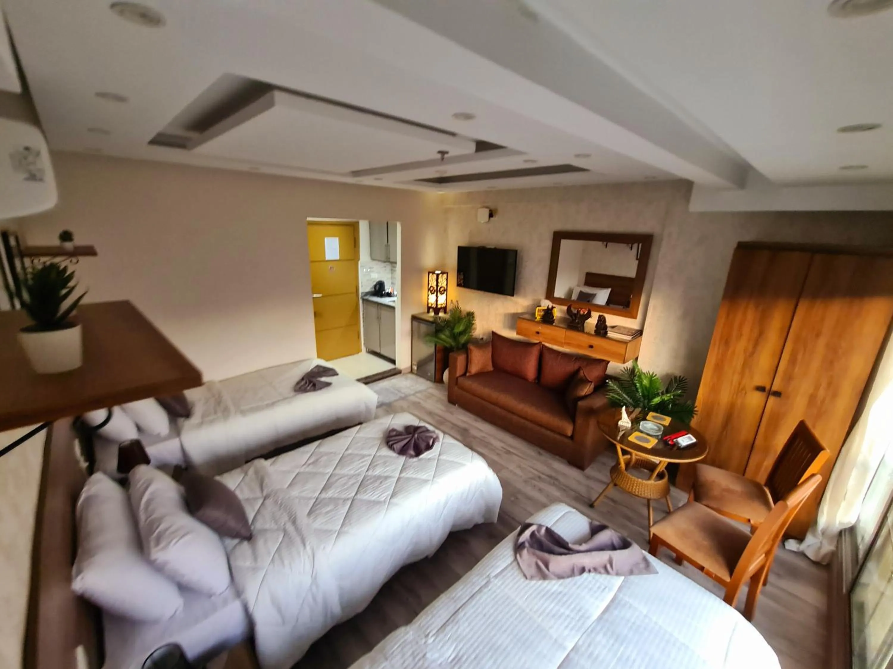 Communal lounge/ TV room in tourist hotel cairo downtown