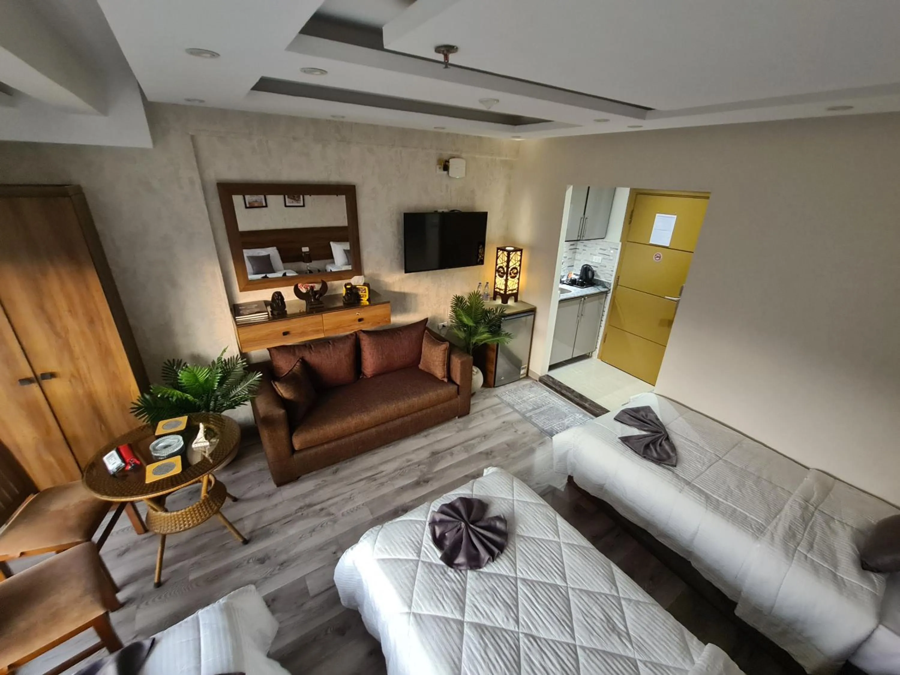 Communal lounge/ TV room in tourist hotel cairo downtown