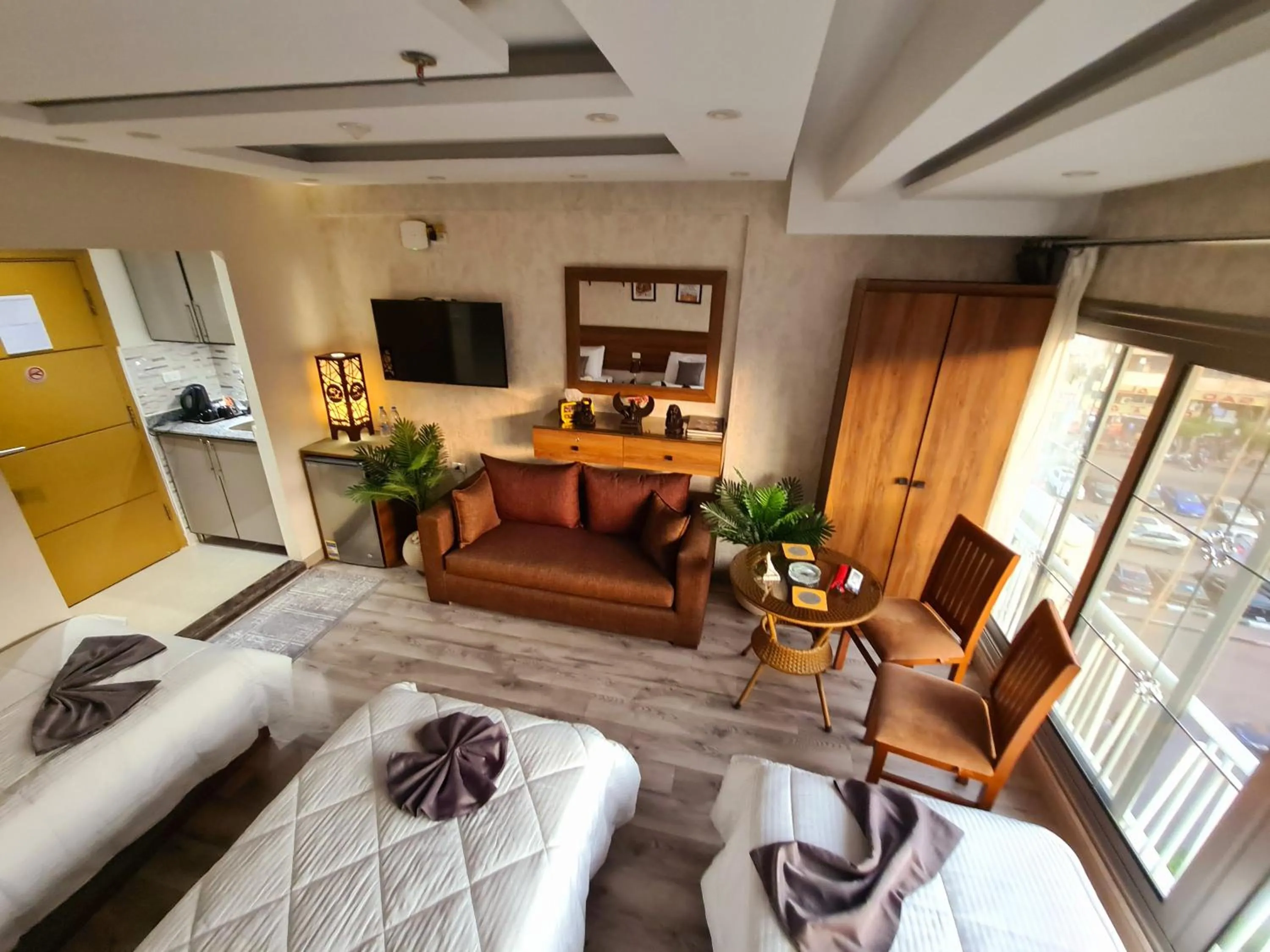 Communal lounge/ TV room in tourist hotel cairo downtown