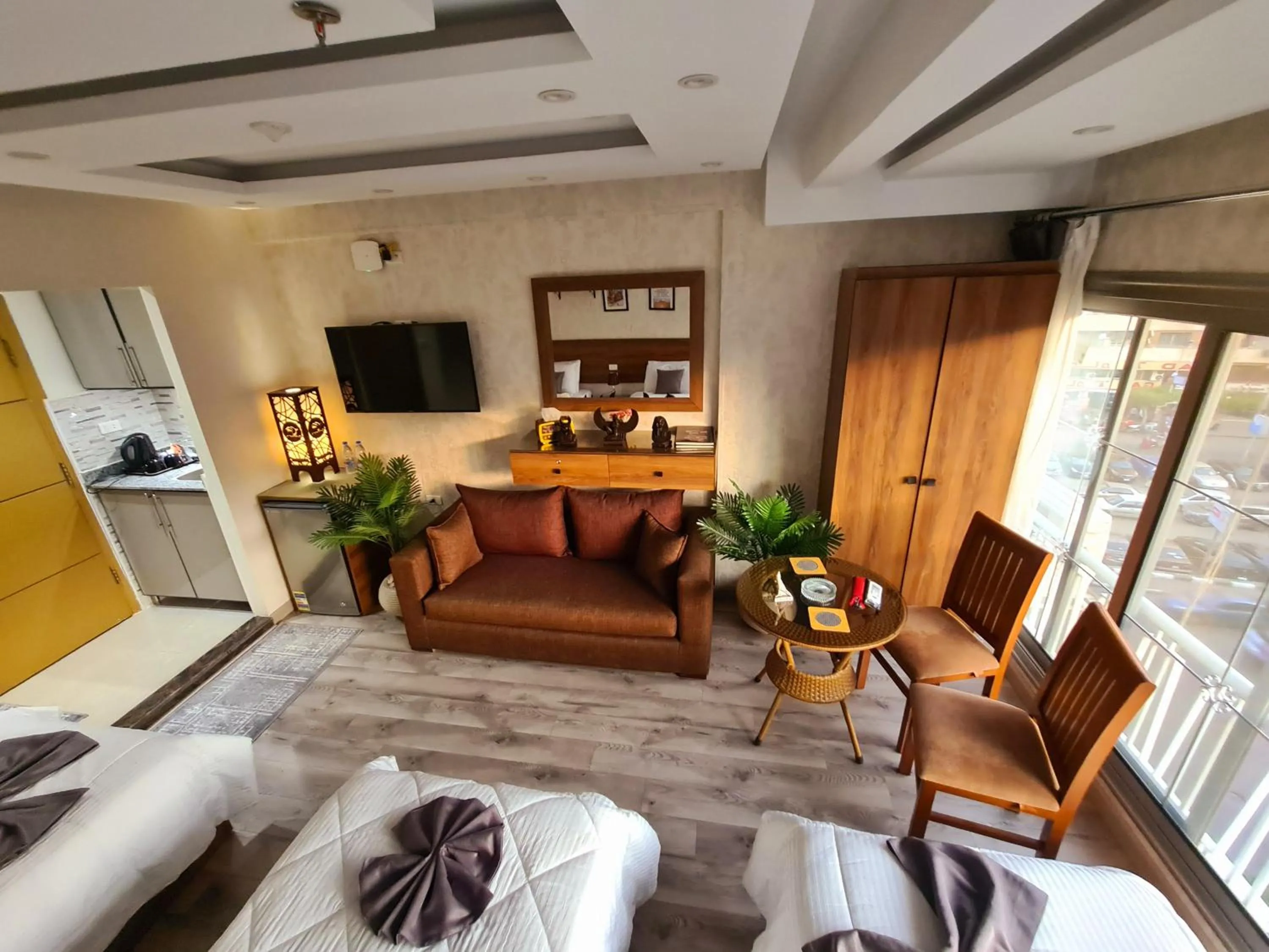 Communal lounge/ TV room in tourist hotel cairo downtown