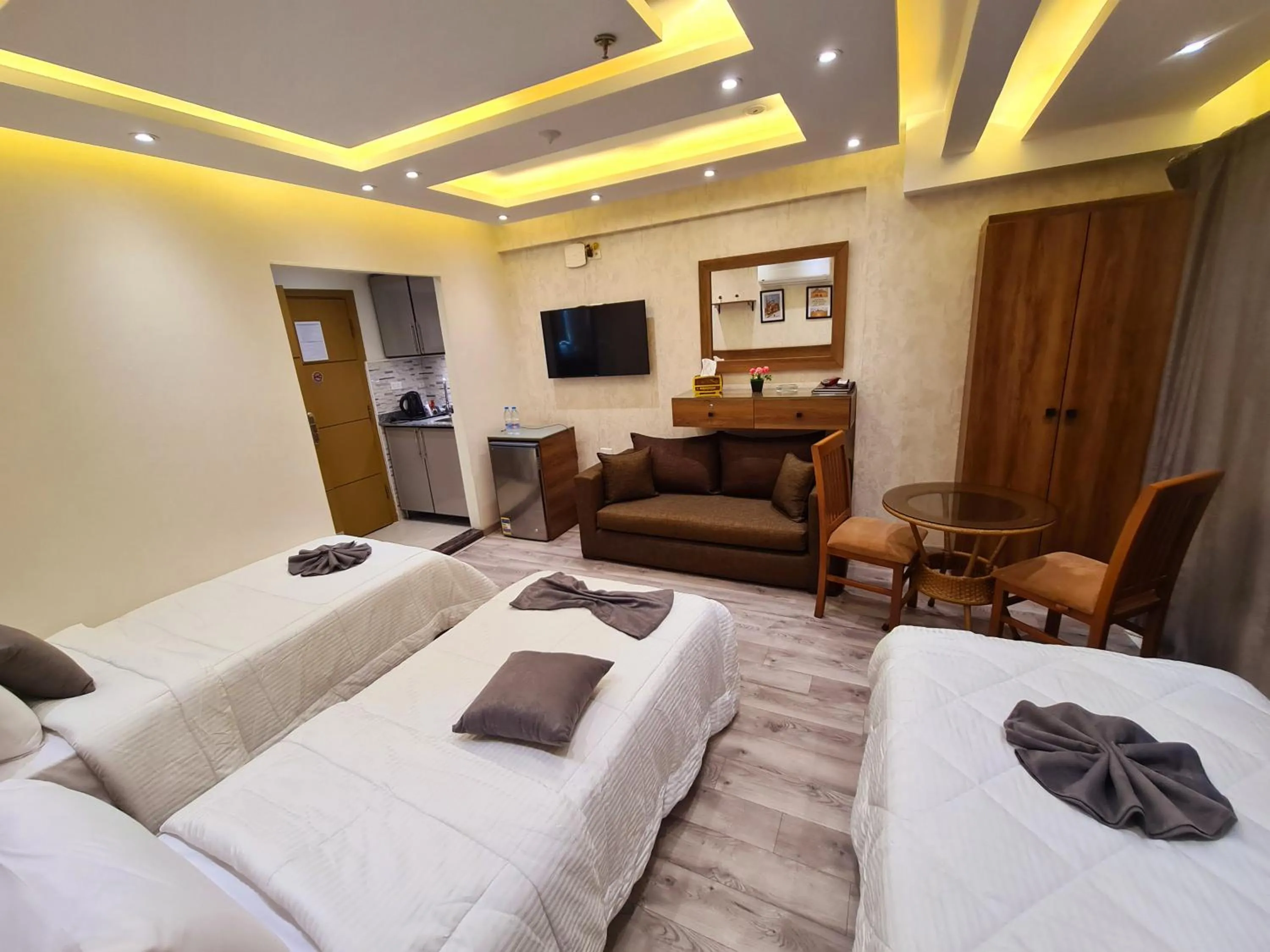 Communal lounge/ TV room in tourist hotel cairo downtown