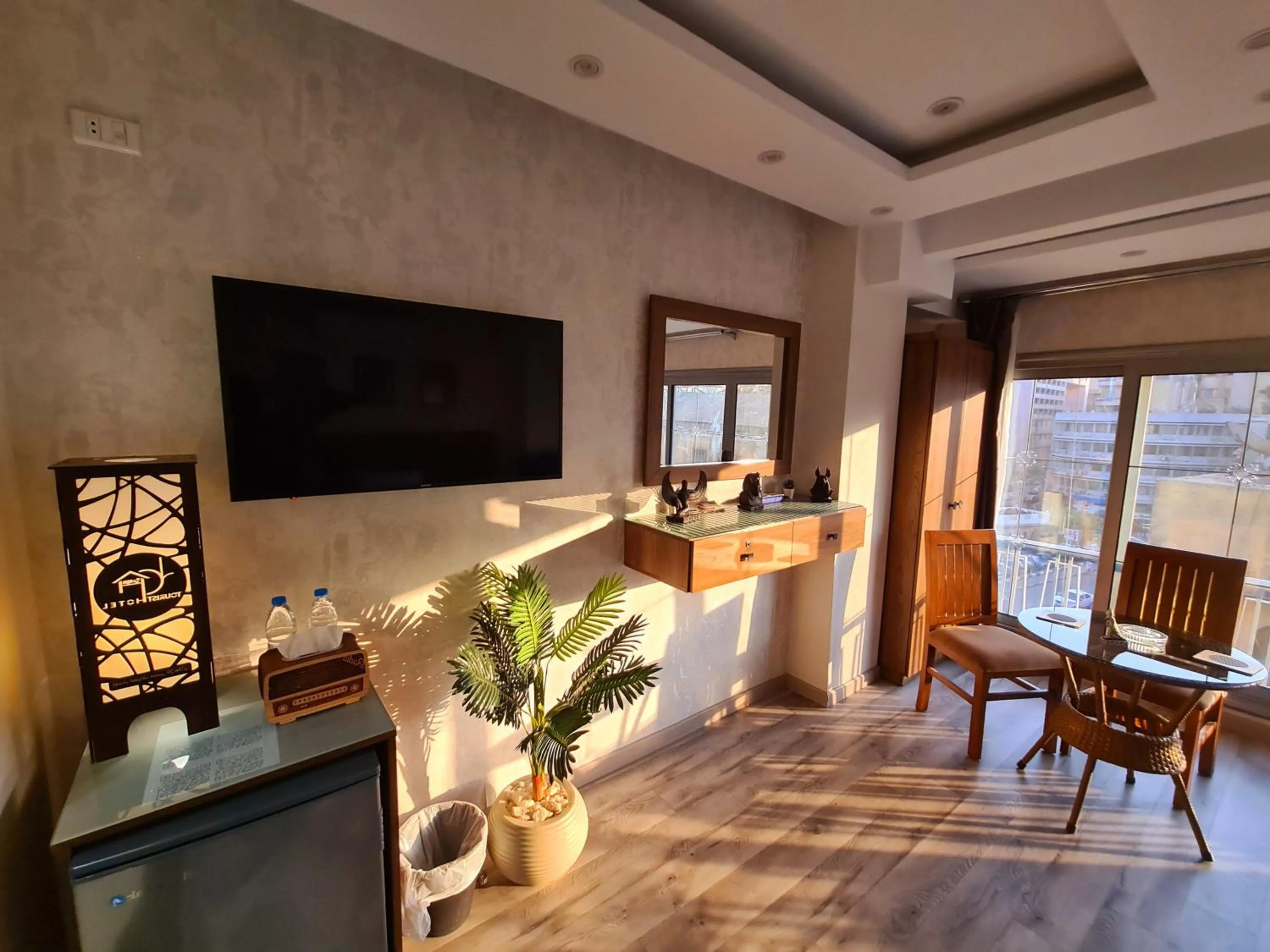 Communal lounge/ TV room in tourist hotel cairo downtown