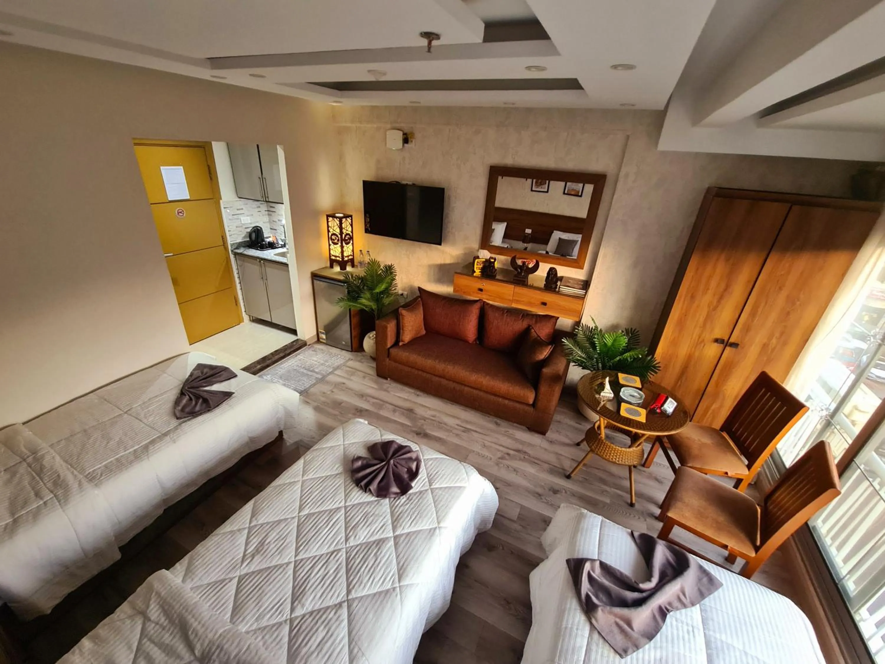 Communal lounge/ TV room in tourist hotel cairo downtown