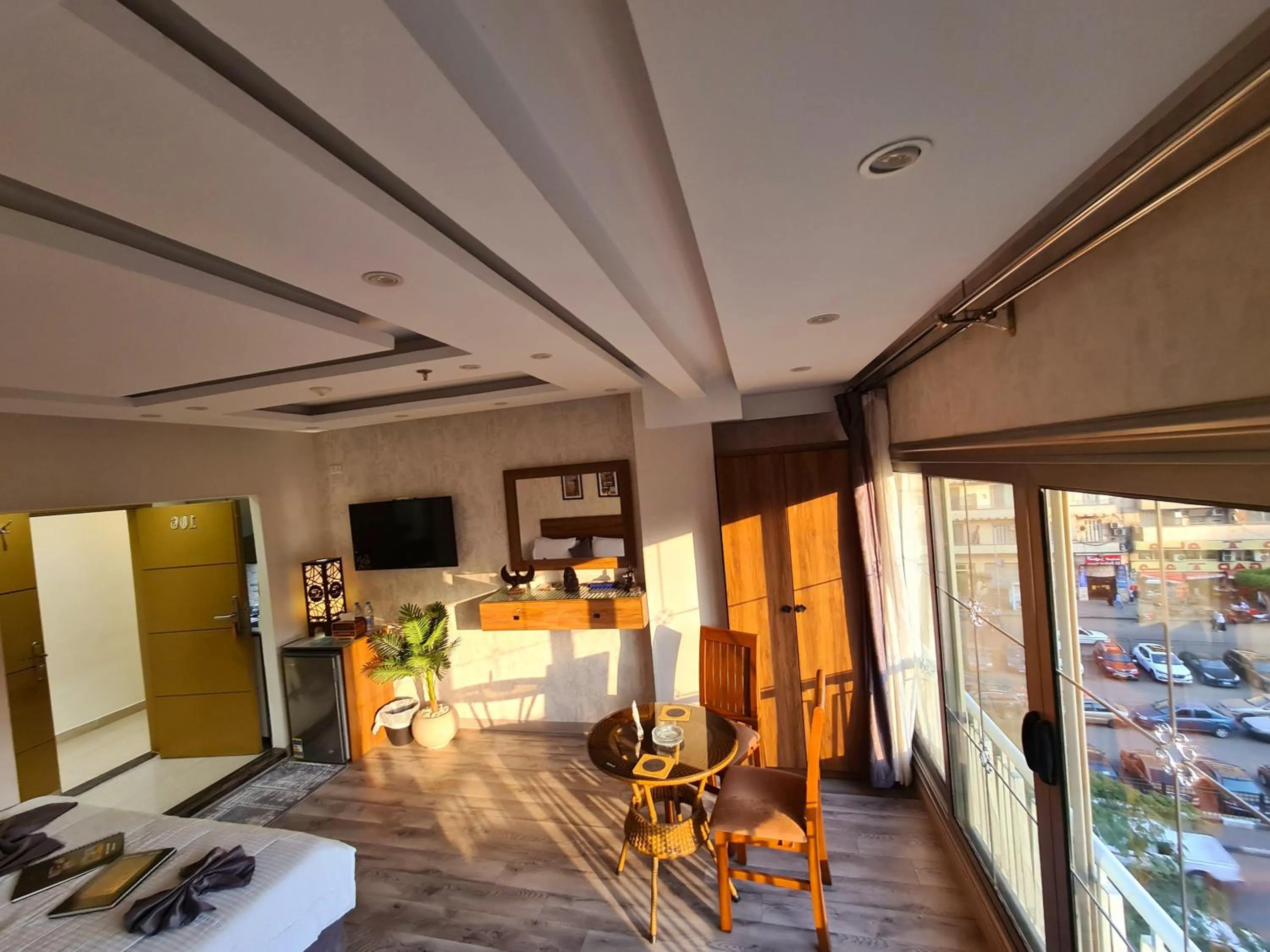 Communal lounge/ TV room in tourist hotel cairo downtown