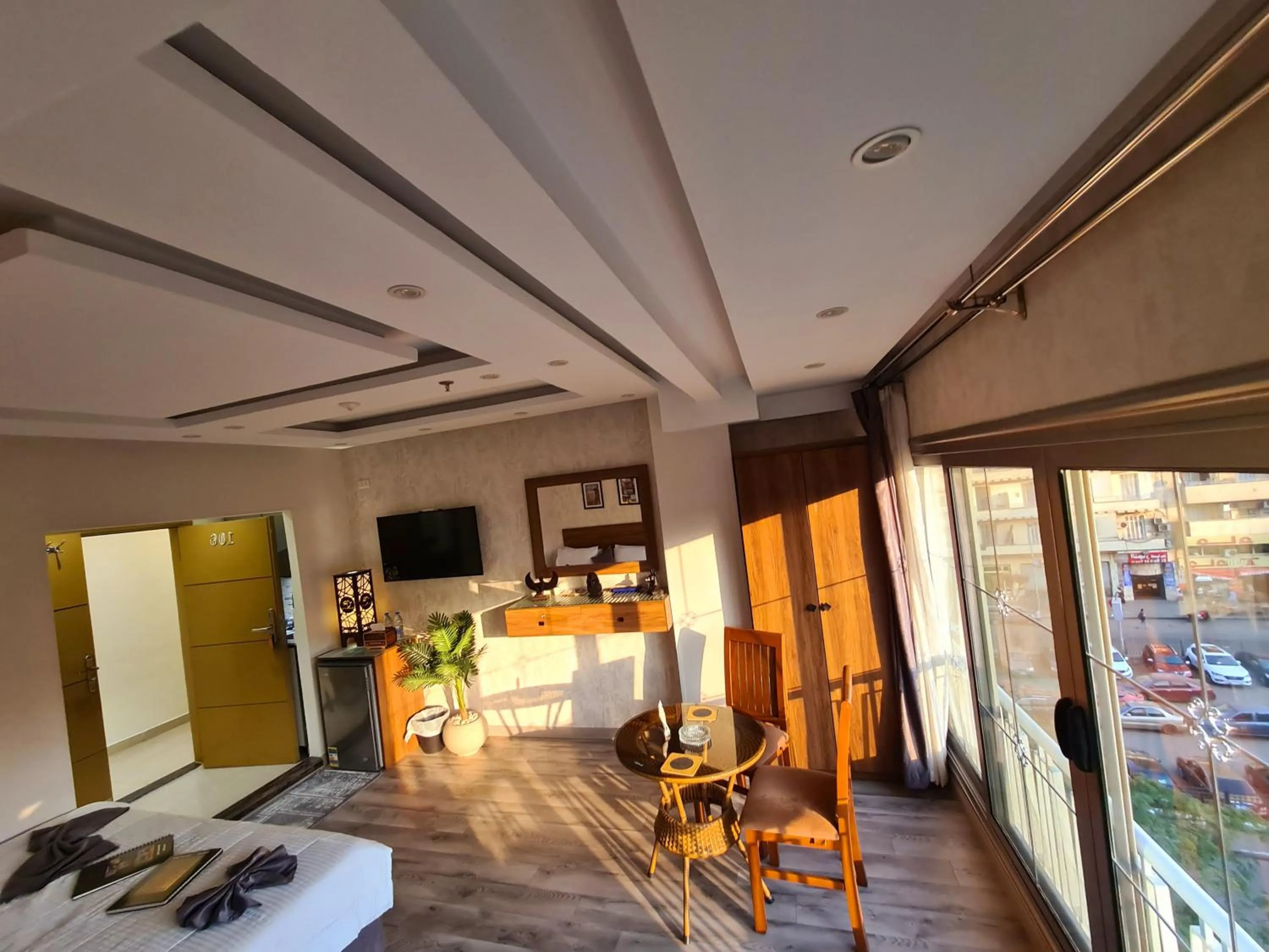 Communal lounge/ TV room in tourist hotel cairo downtown