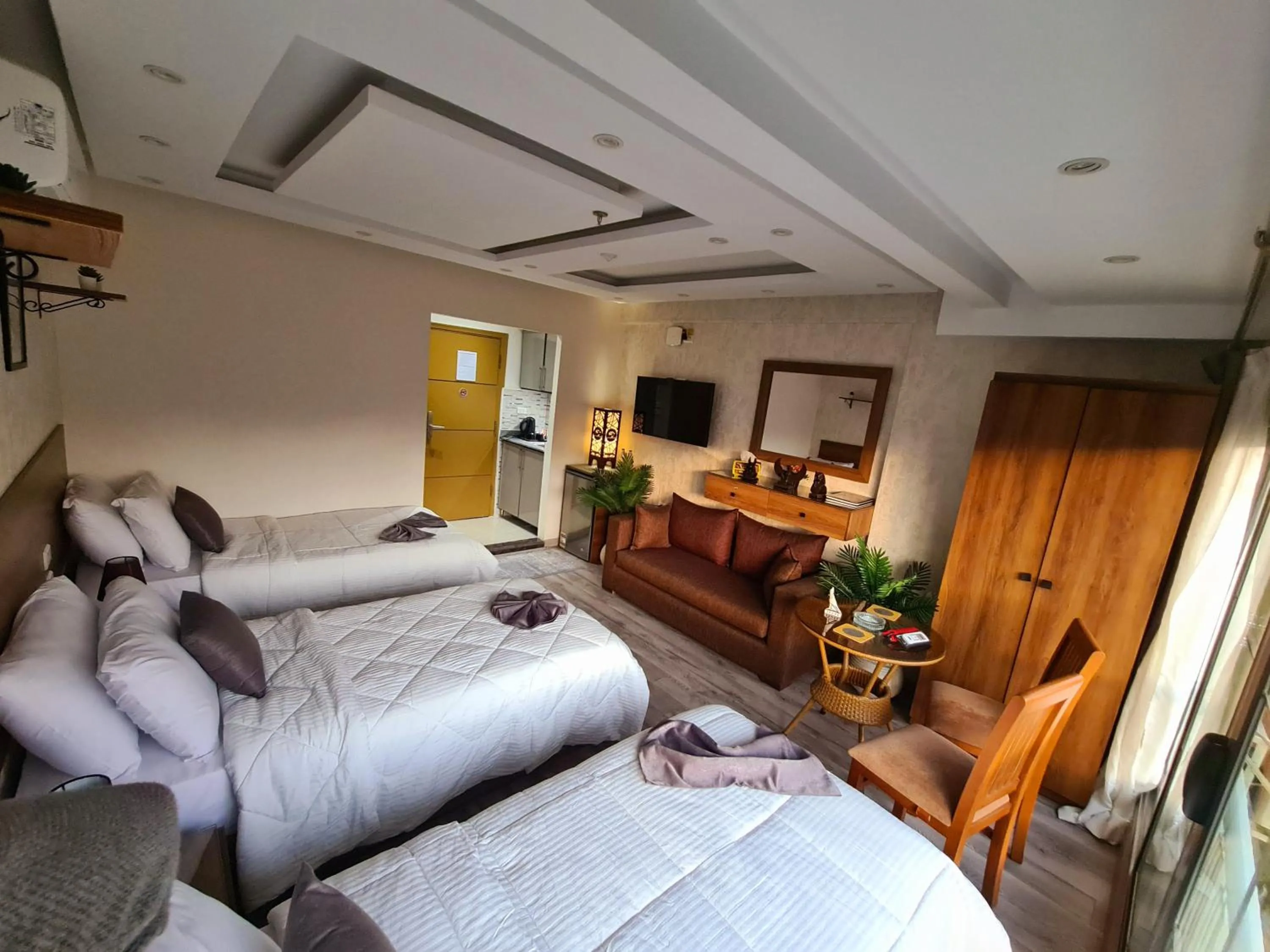 Communal lounge/ TV room in tourist hotel cairo downtown