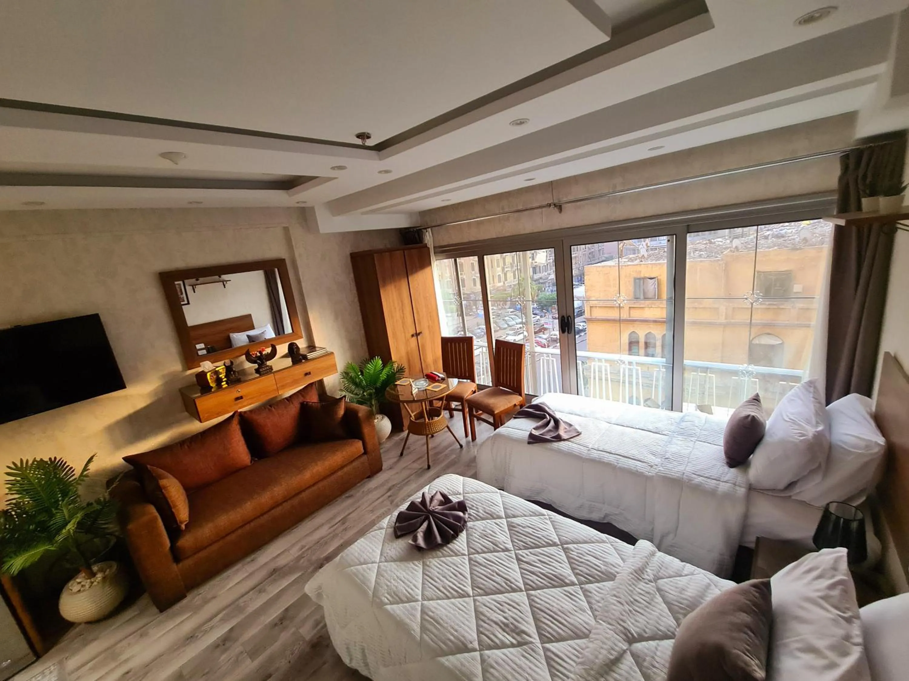 Communal lounge/ TV room in tourist hotel cairo downtown