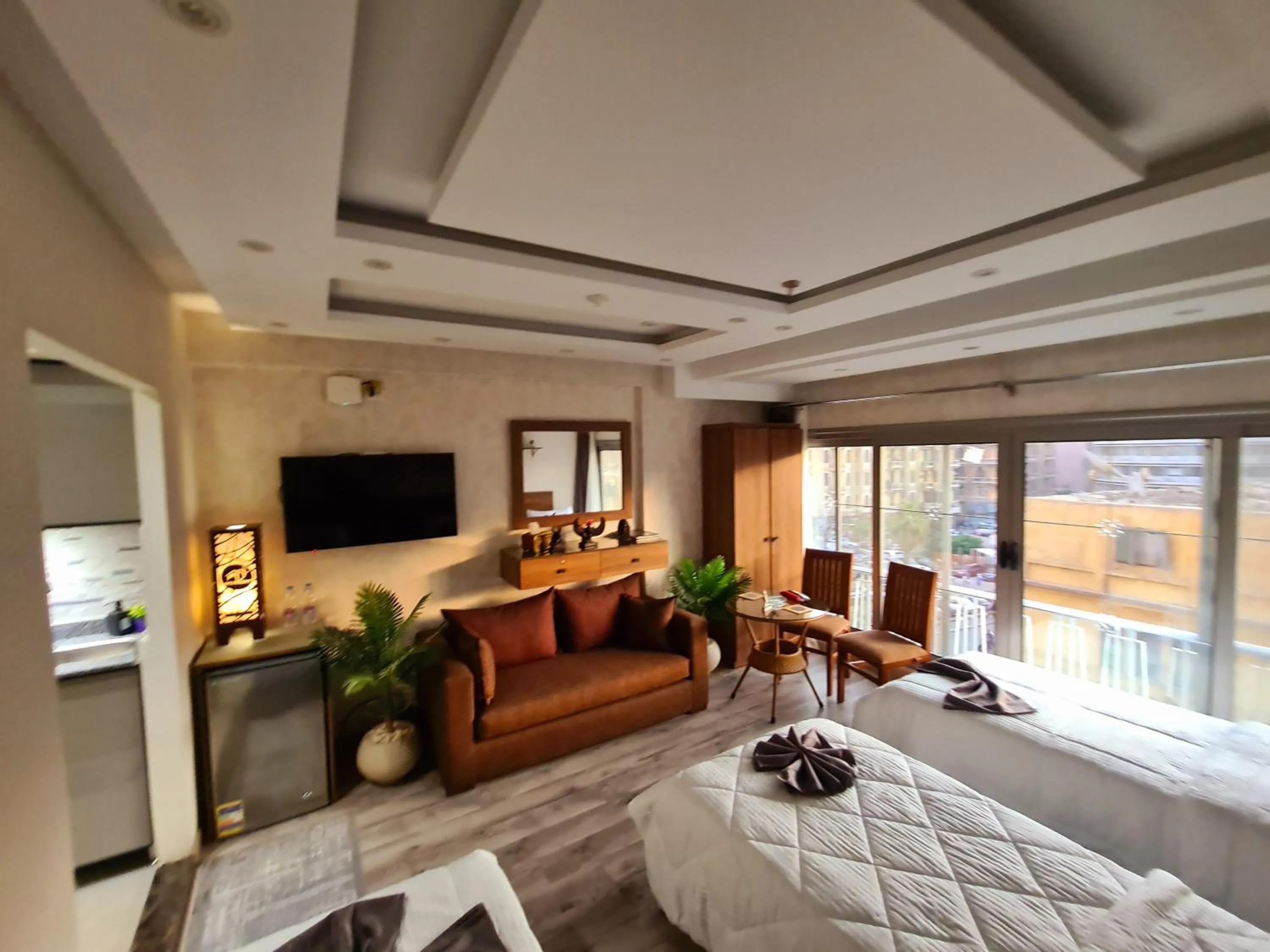 Communal lounge/ TV room in tourist hotel cairo downtown