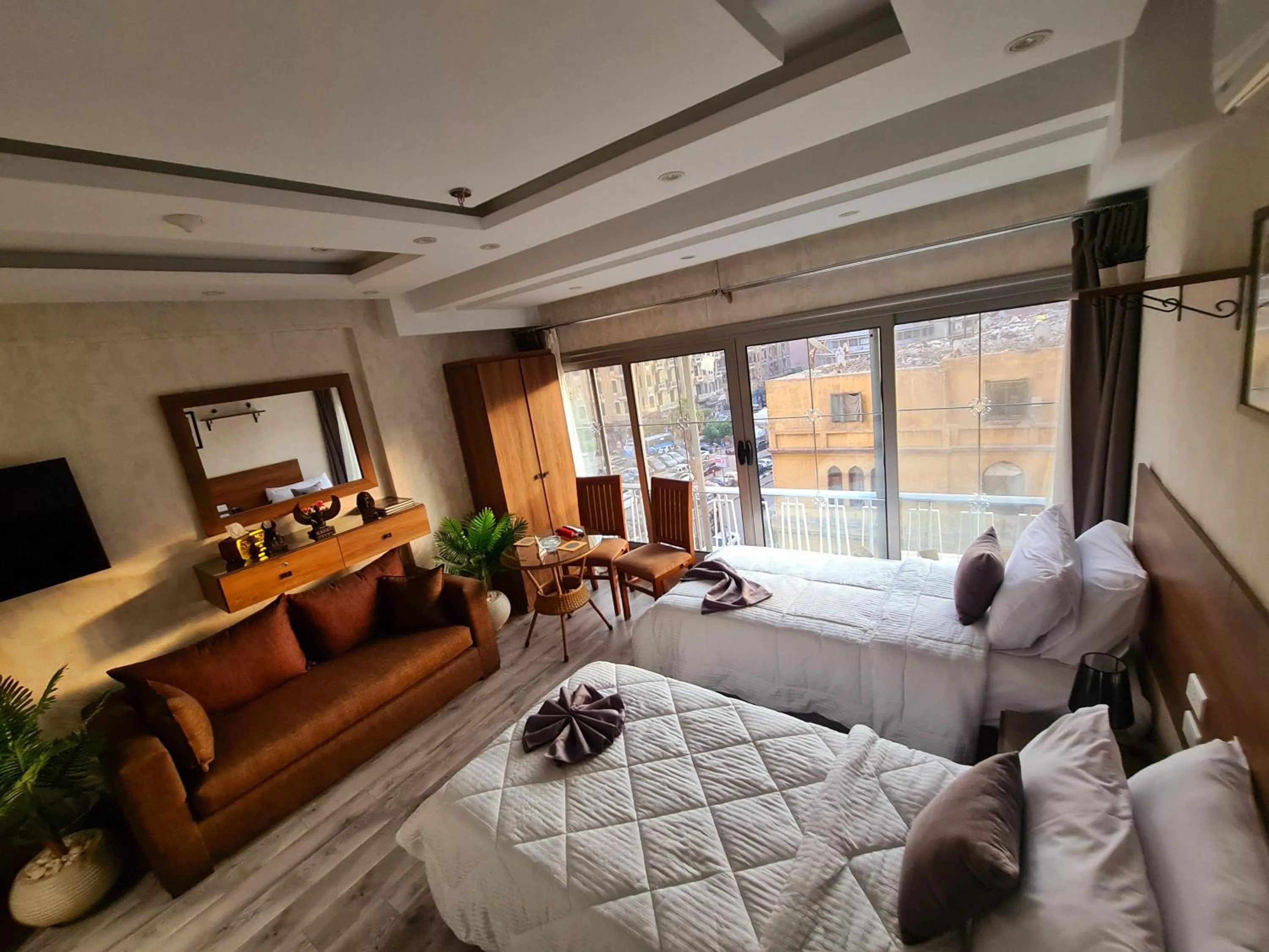Communal lounge/ TV room in tourist hotel cairo downtown