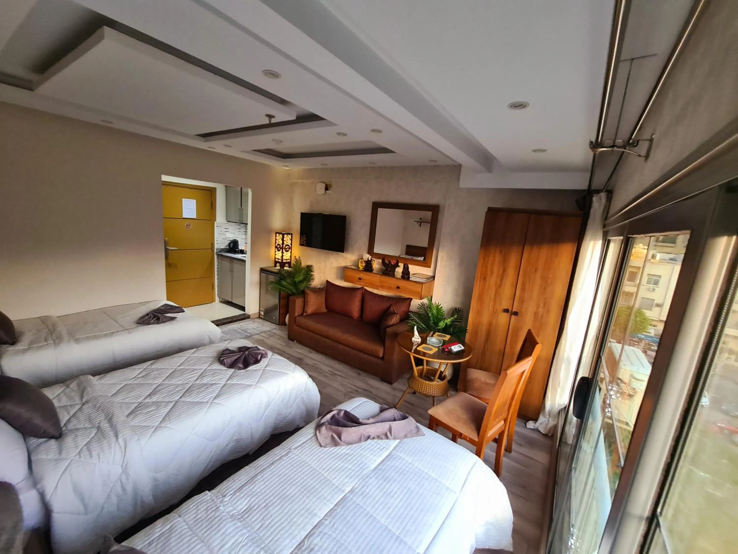 Communal lounge/ TV room in tourist hotel cairo downtown