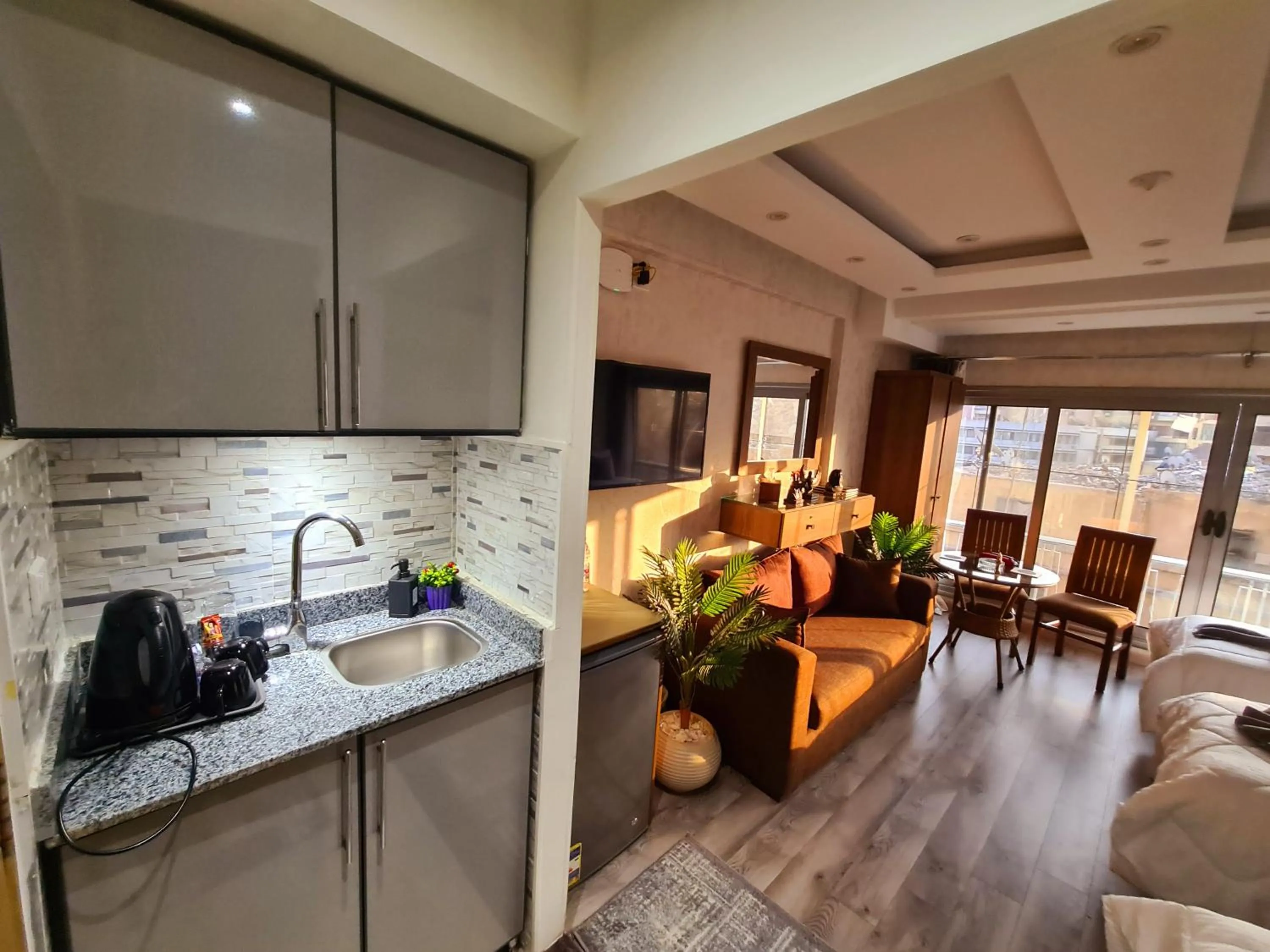 Kitchen or kitchenette in tourist hotel cairo downtown