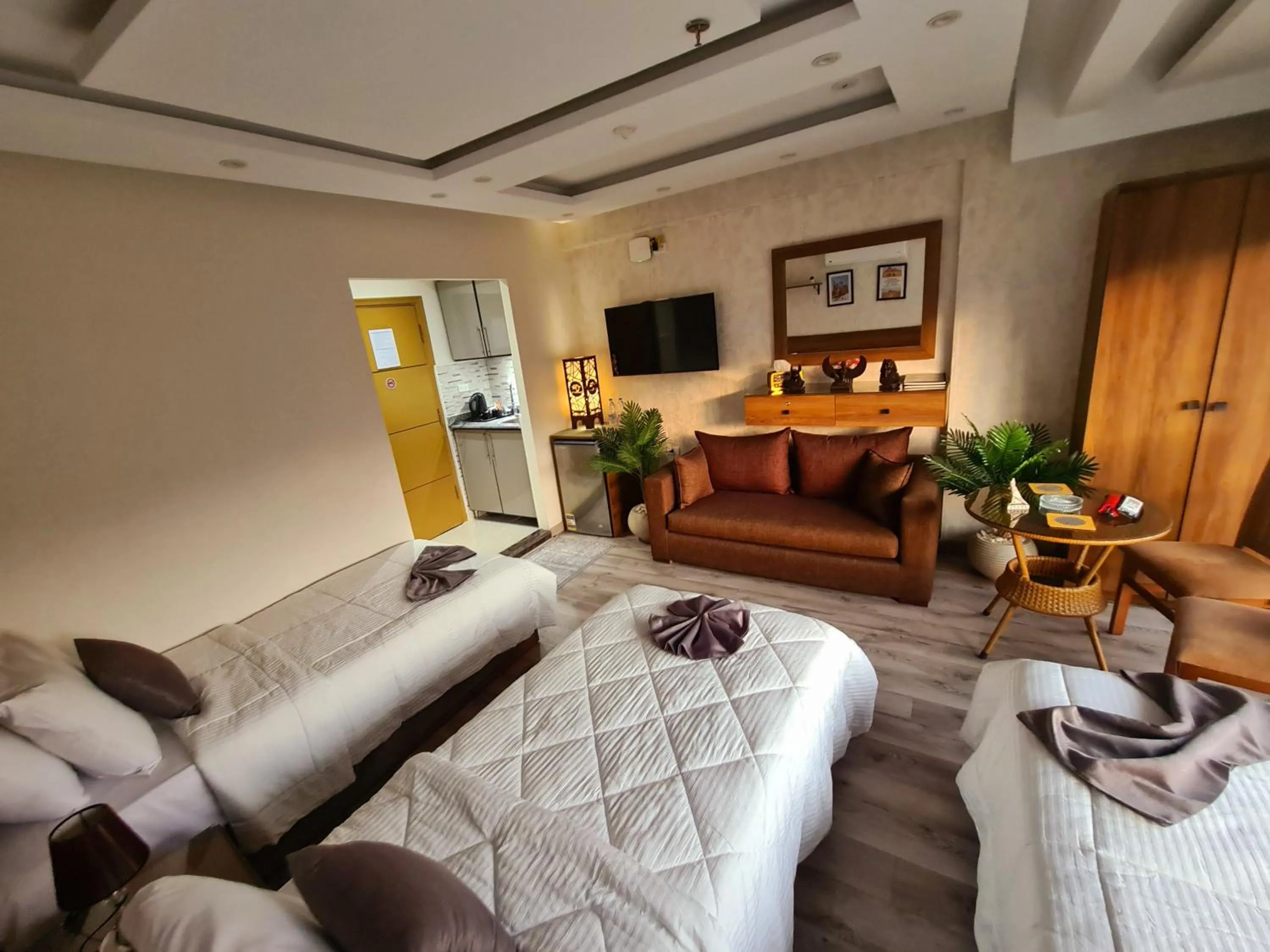Communal lounge/ TV room in tourist hotel cairo downtown