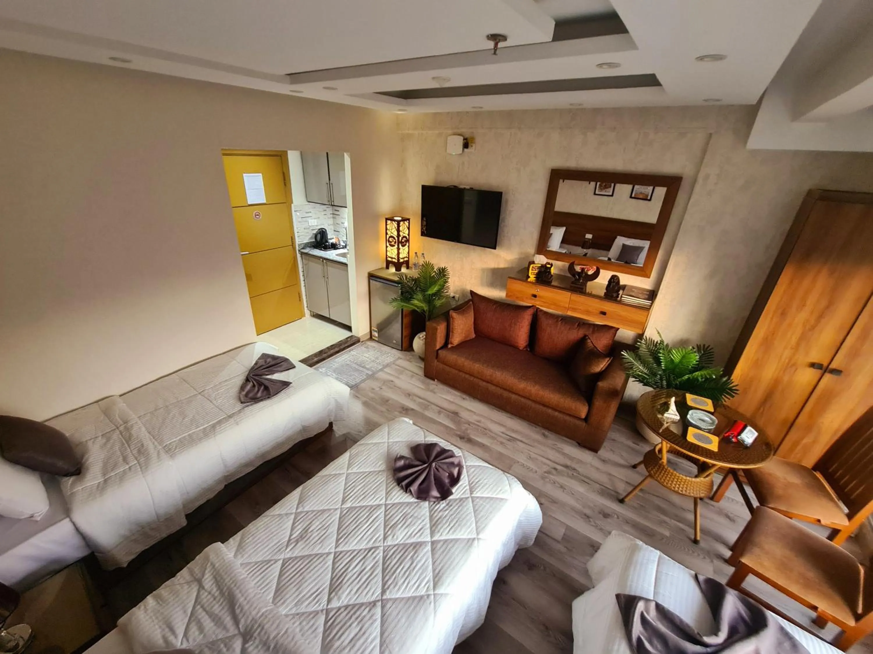 Communal lounge/ TV room in tourist hotel cairo downtown