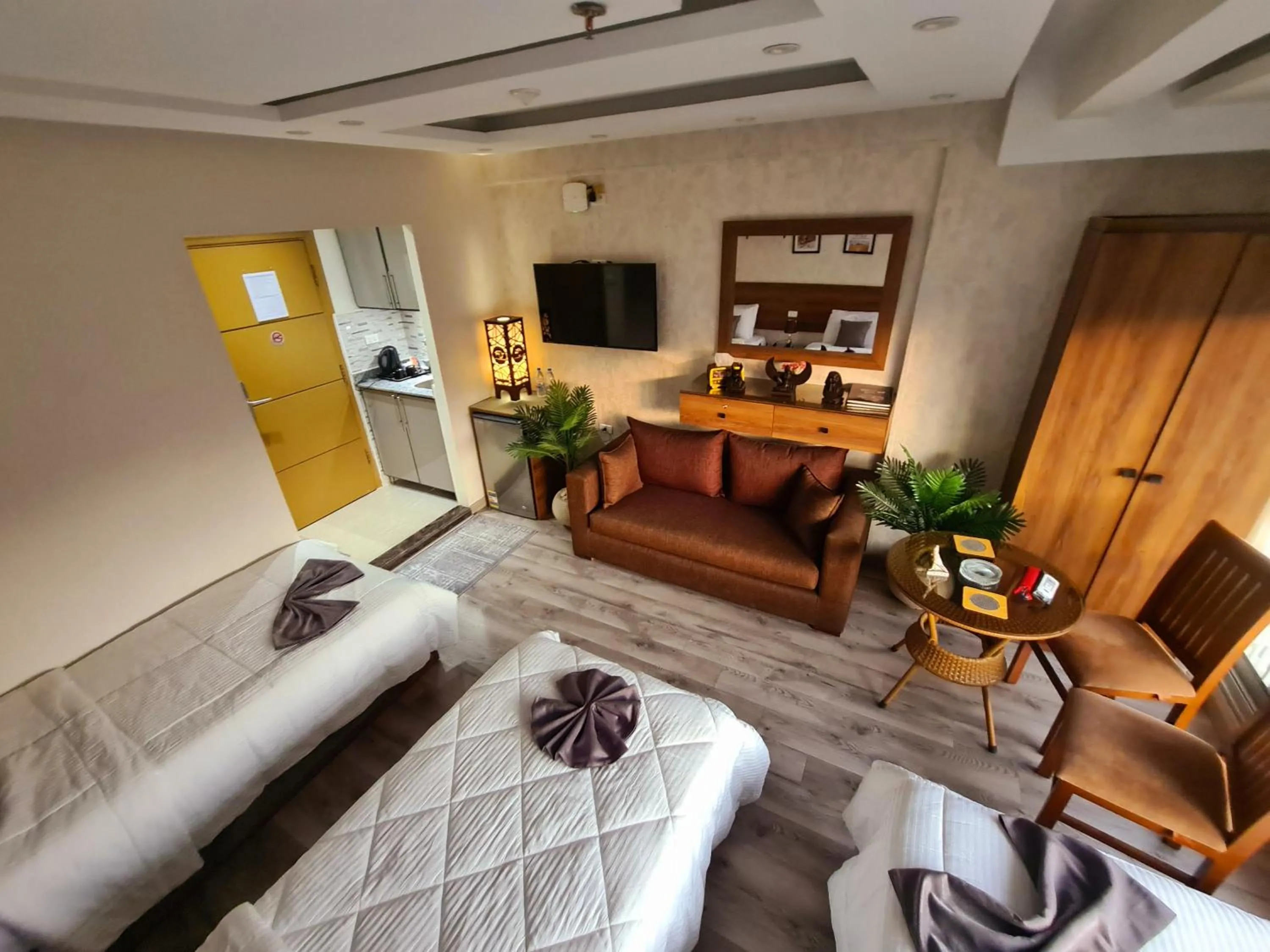Communal lounge/ TV room in tourist hotel cairo downtown