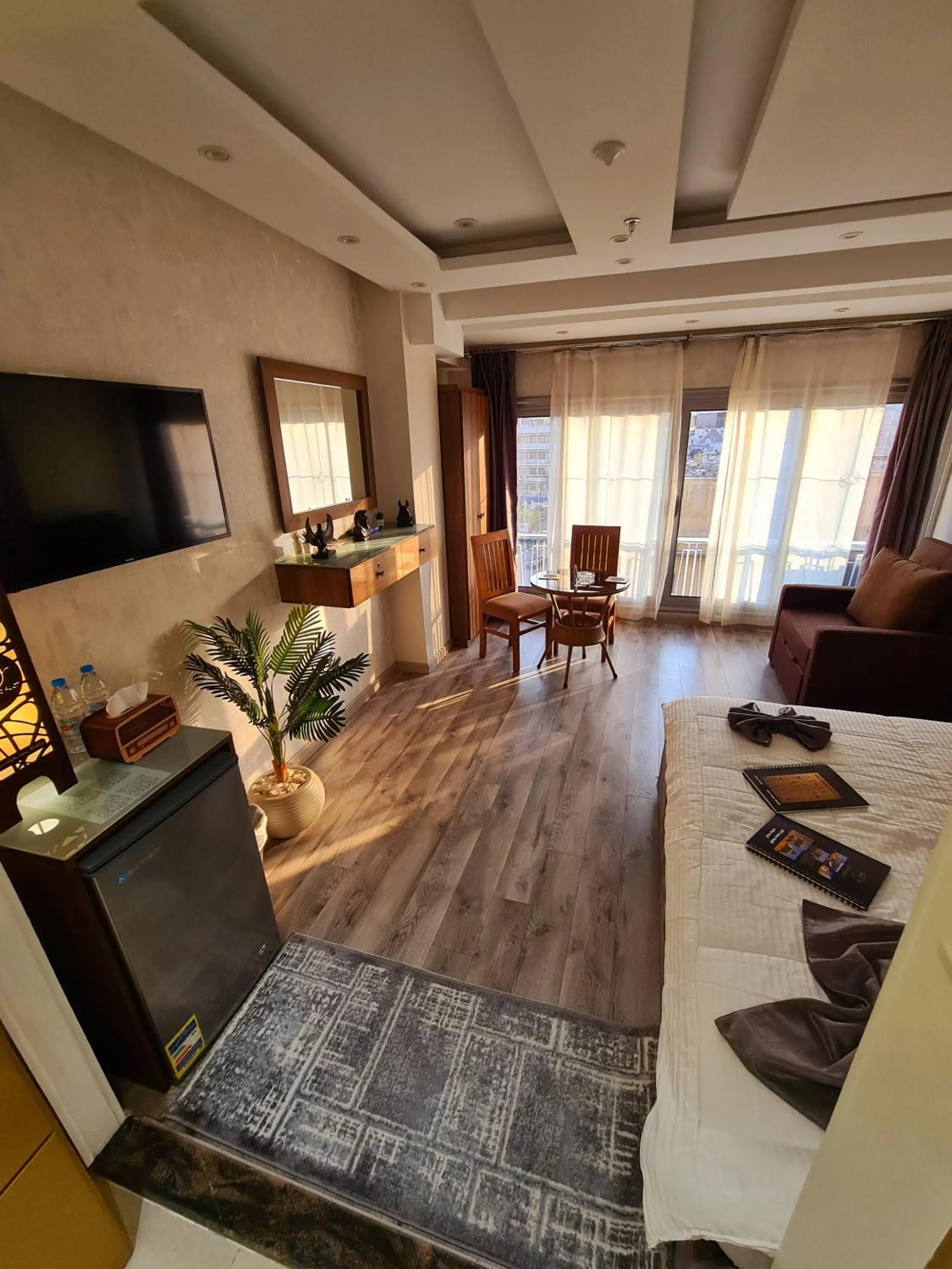 Communal lounge/ TV room in tourist hotel cairo downtown