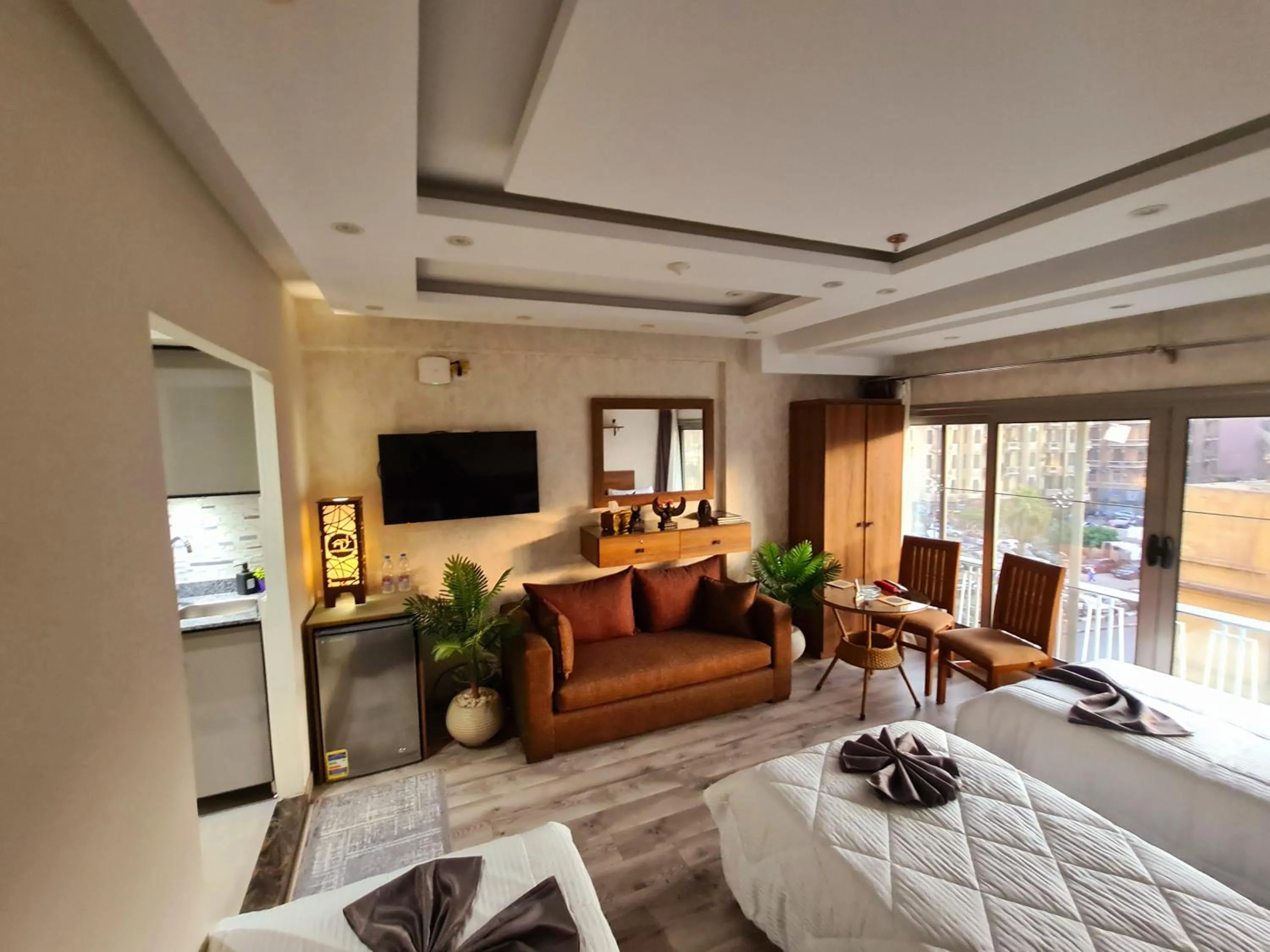 Communal lounge/ TV room in tourist hotel cairo downtown