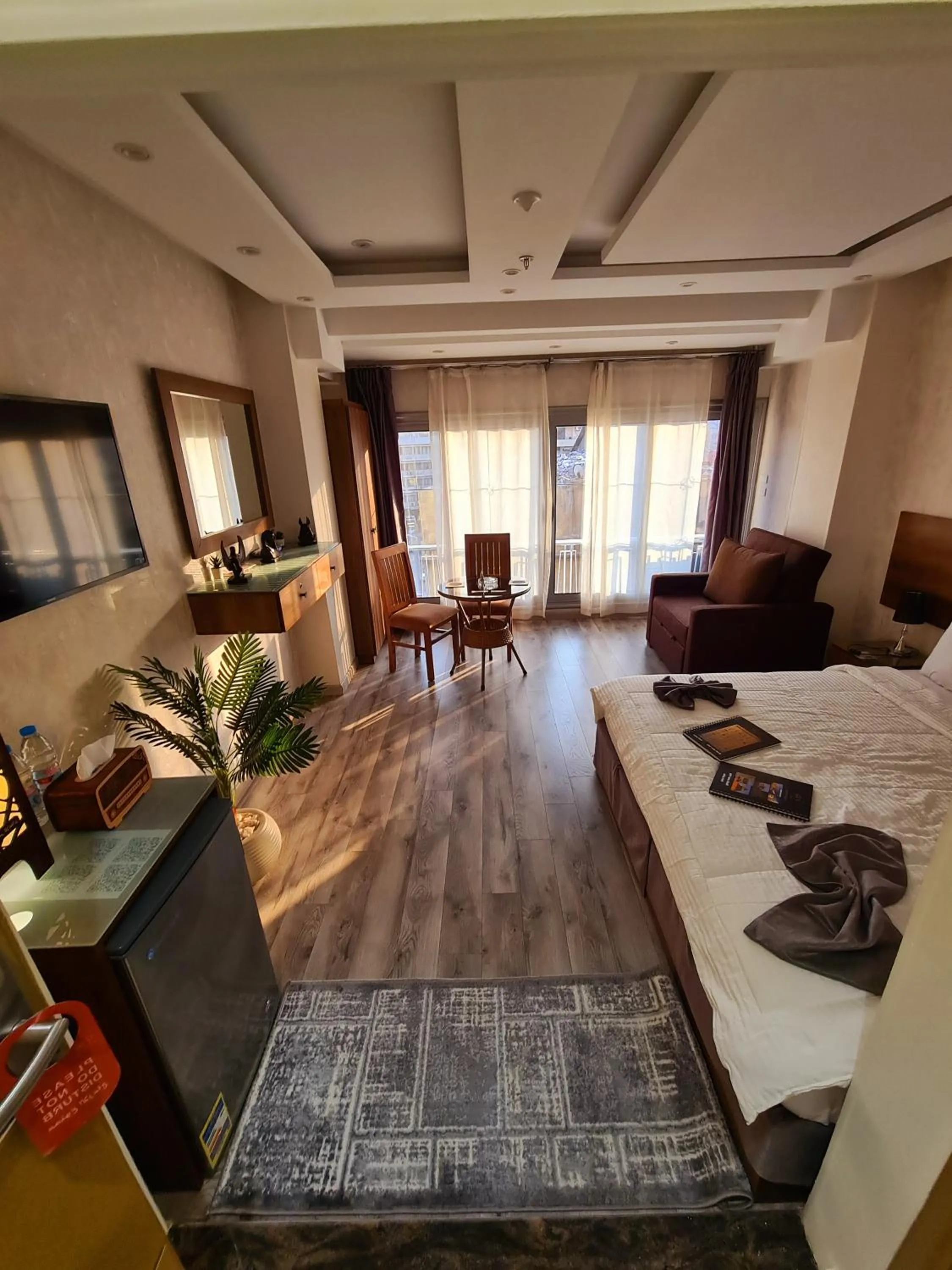 Communal lounge/ TV room in tourist hotel cairo downtown