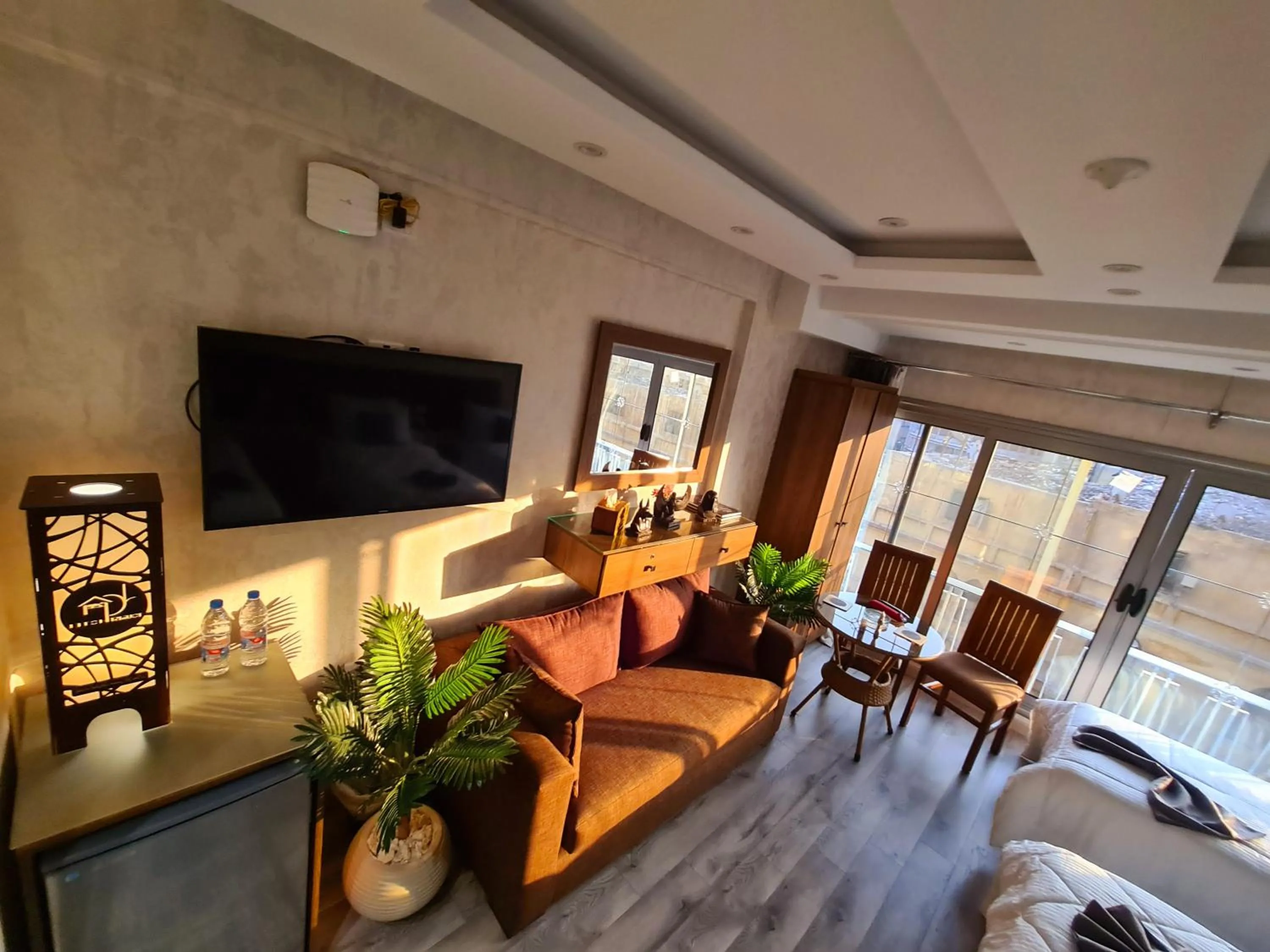 Communal lounge/ TV room in tourist hotel cairo downtown