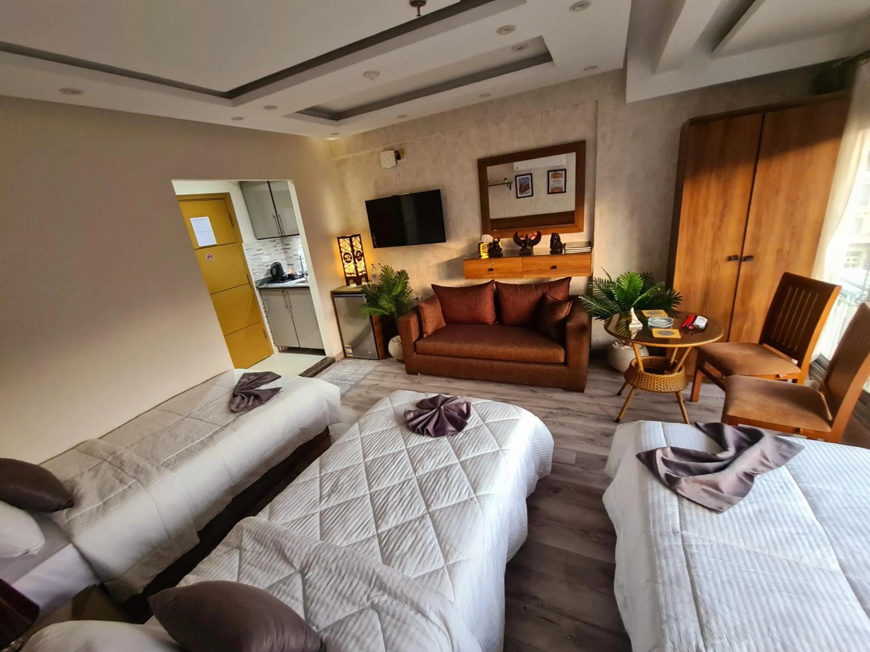 Communal lounge/ TV room in tourist hotel cairo downtown