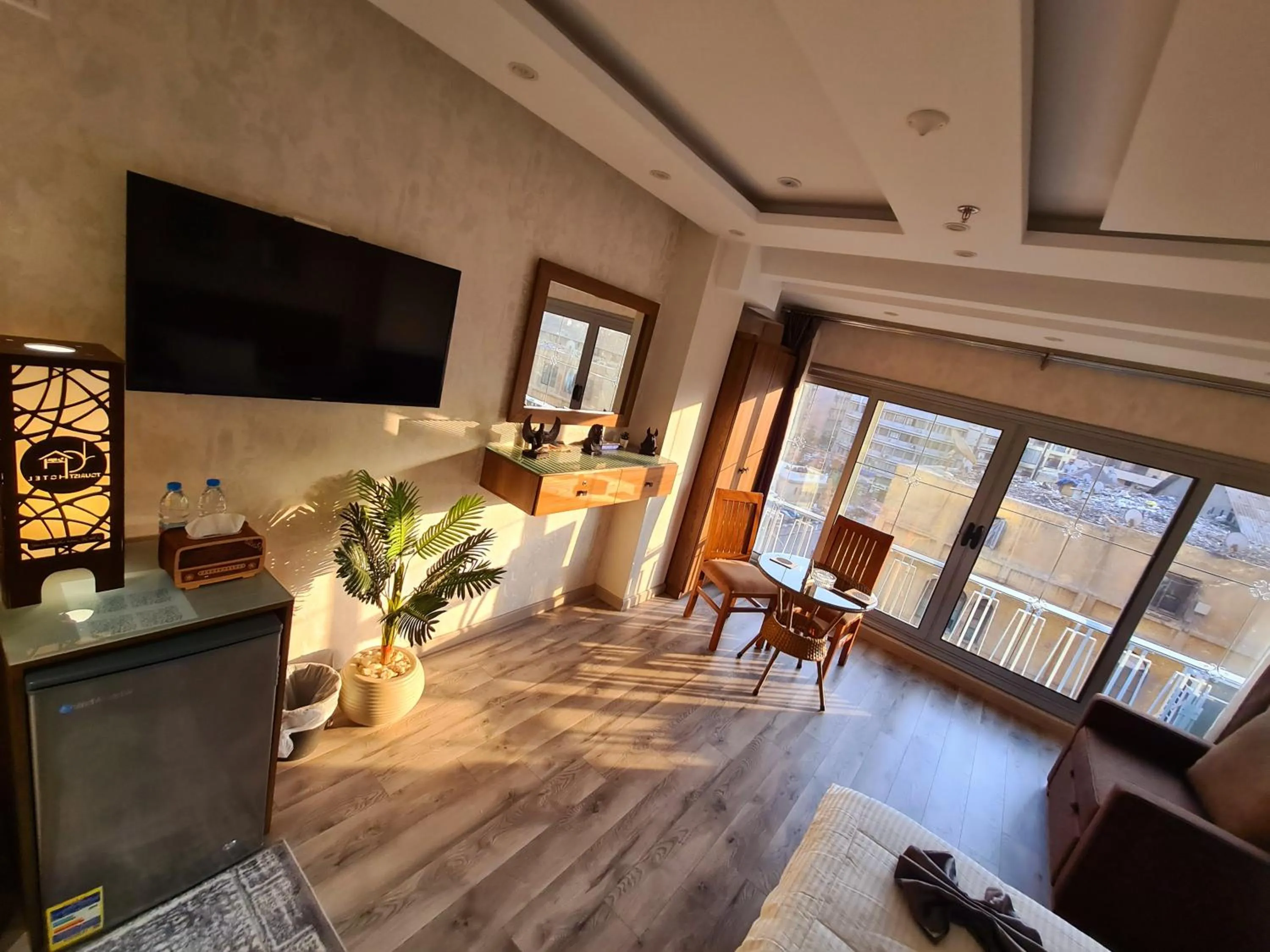 Communal lounge/ TV room in tourist hotel cairo downtown