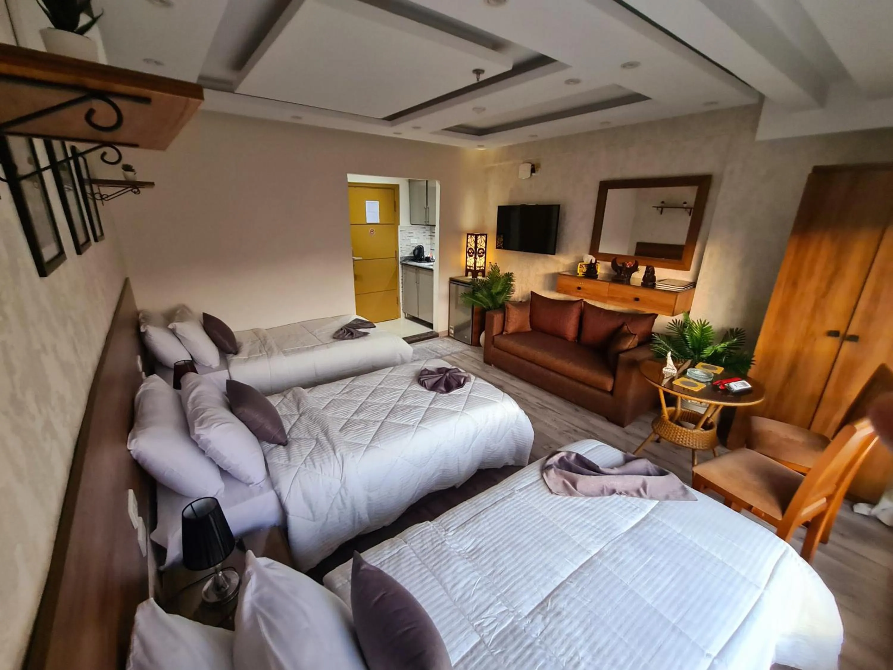 Communal lounge/ TV room in tourist hotel cairo downtown