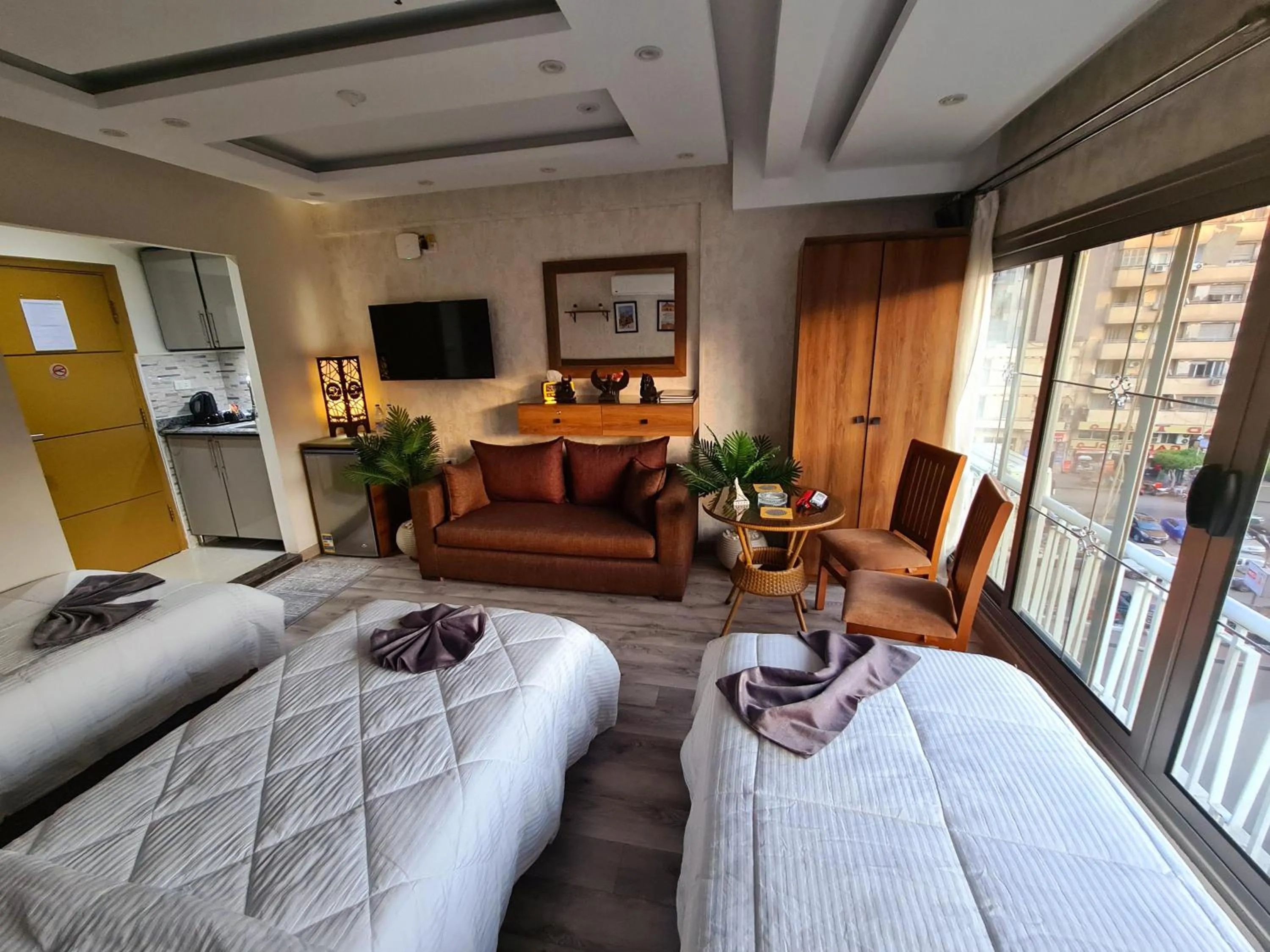 Communal lounge/ TV room in tourist hotel cairo downtown