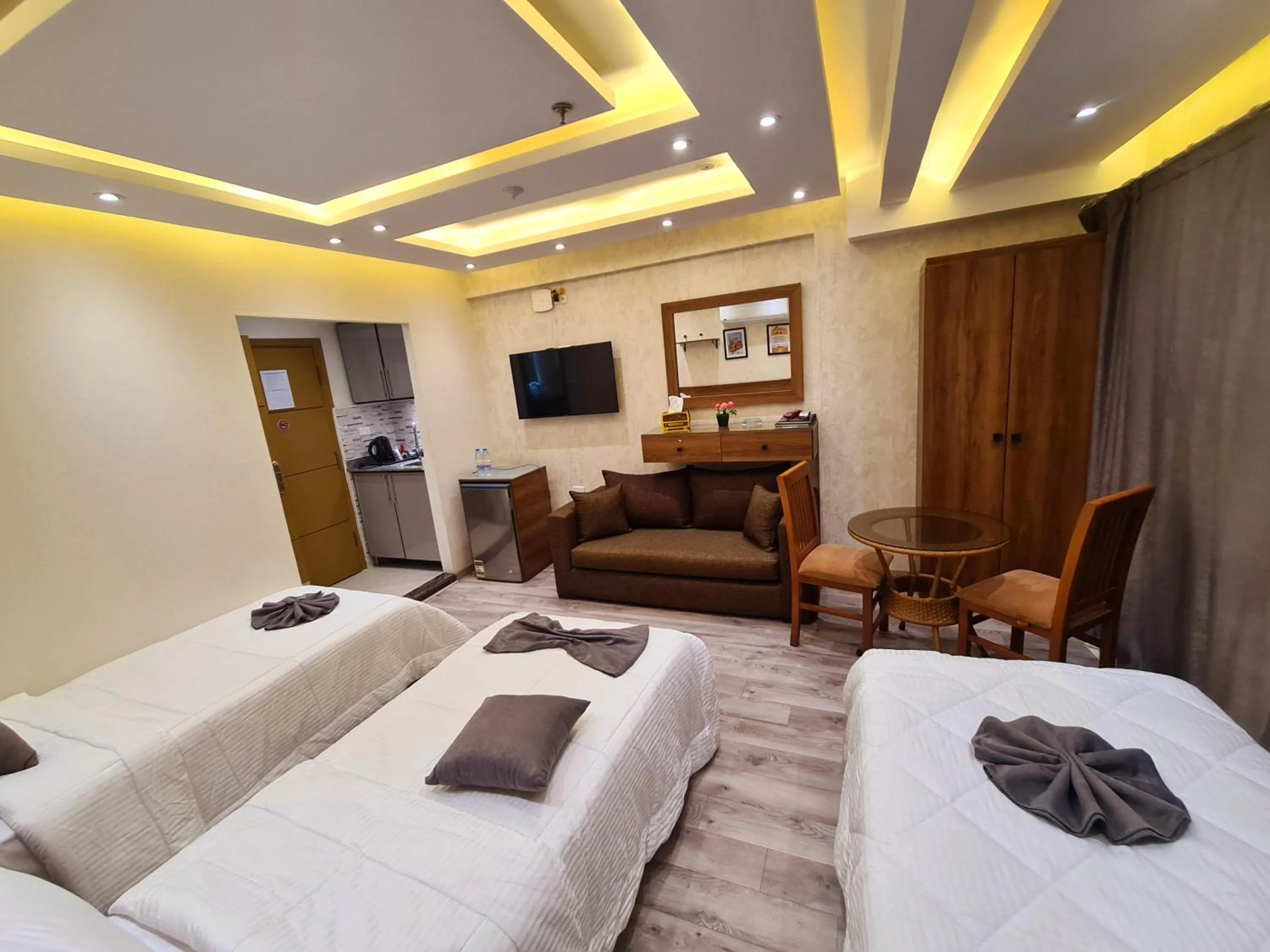 Communal lounge/ TV room in tourist hotel cairo downtown