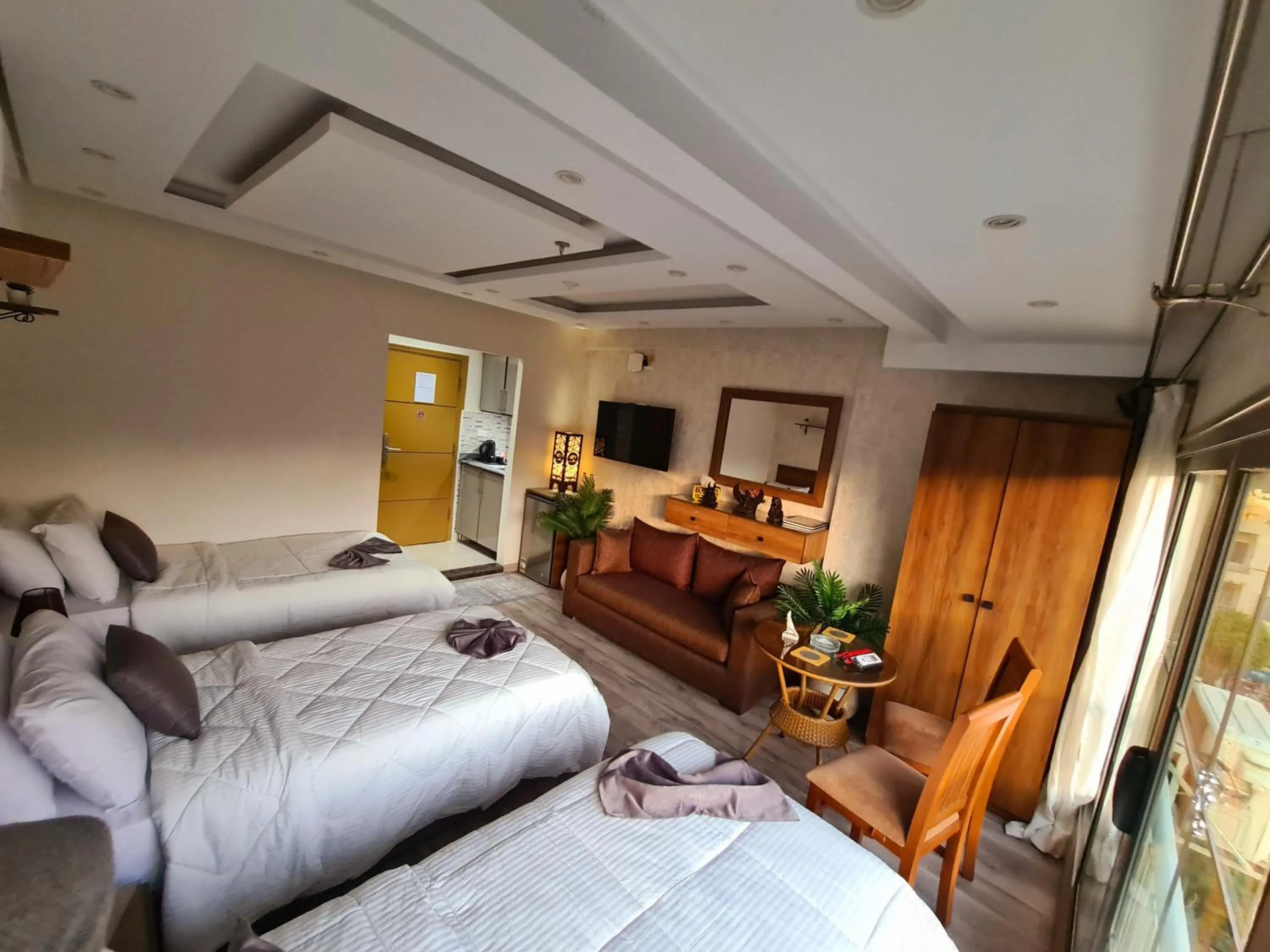 Communal lounge/ TV room in tourist hotel cairo downtown