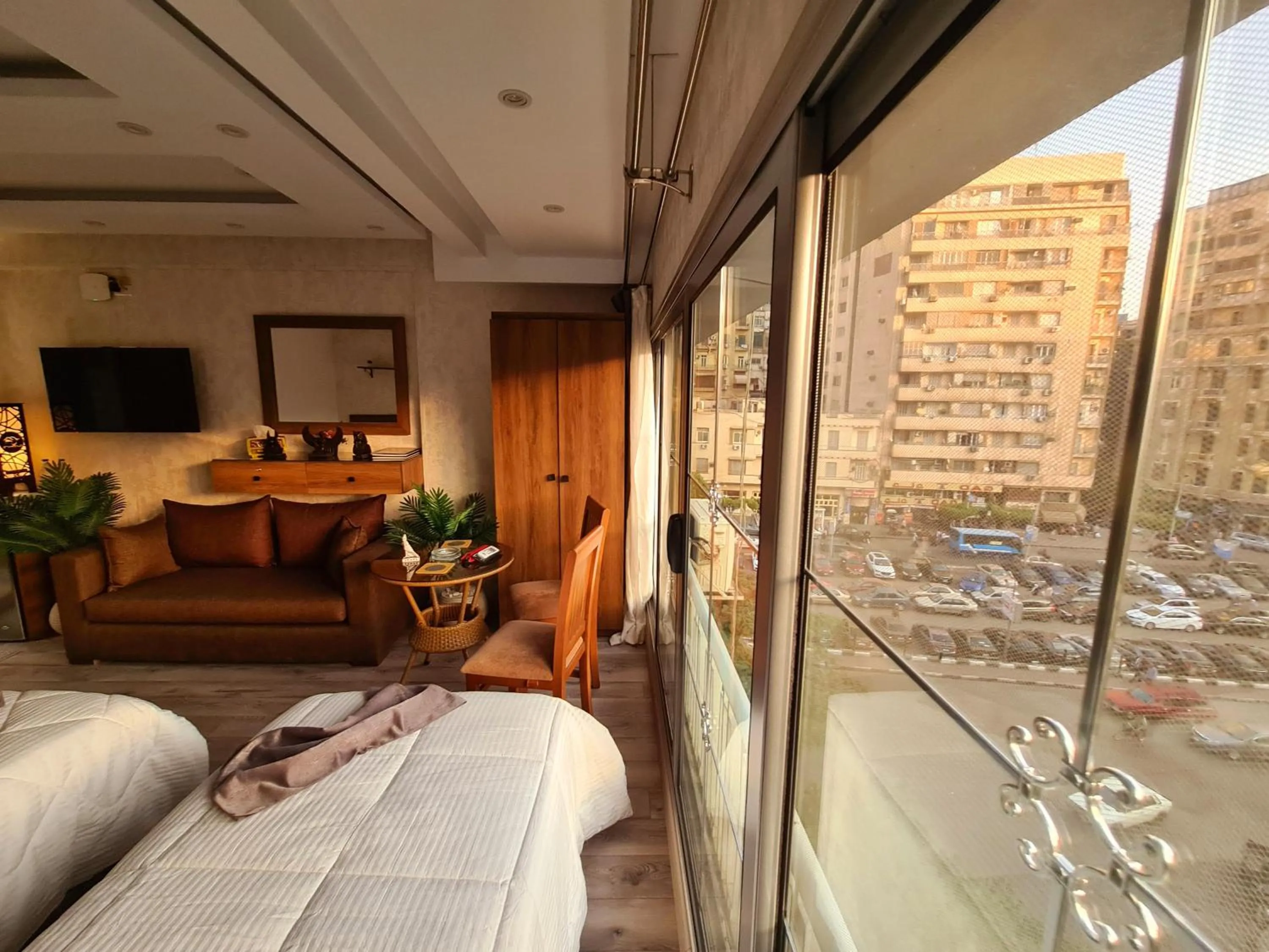 Communal lounge/ TV room in tourist hotel cairo downtown