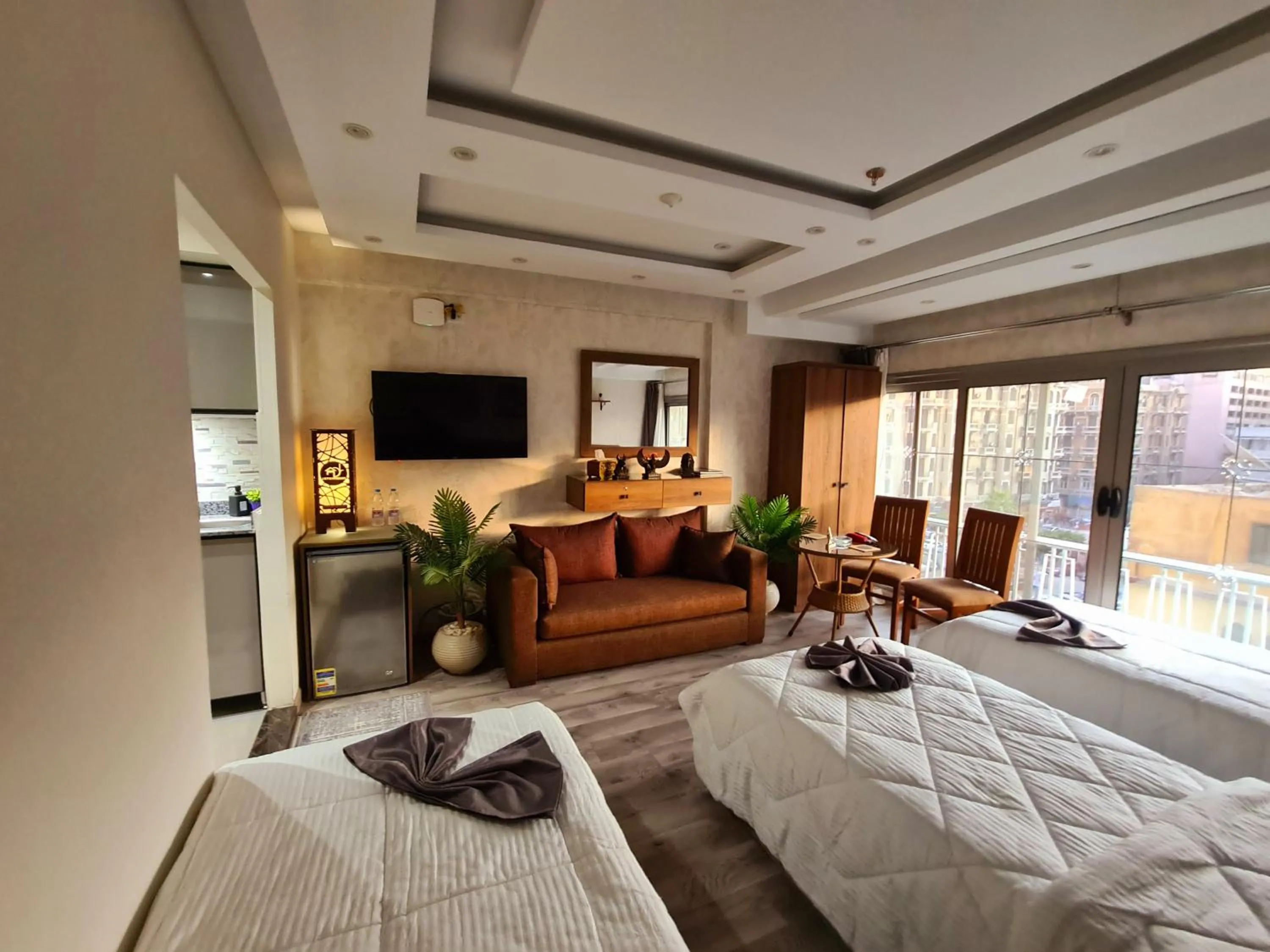 Communal lounge/ TV room in tourist hotel cairo downtown