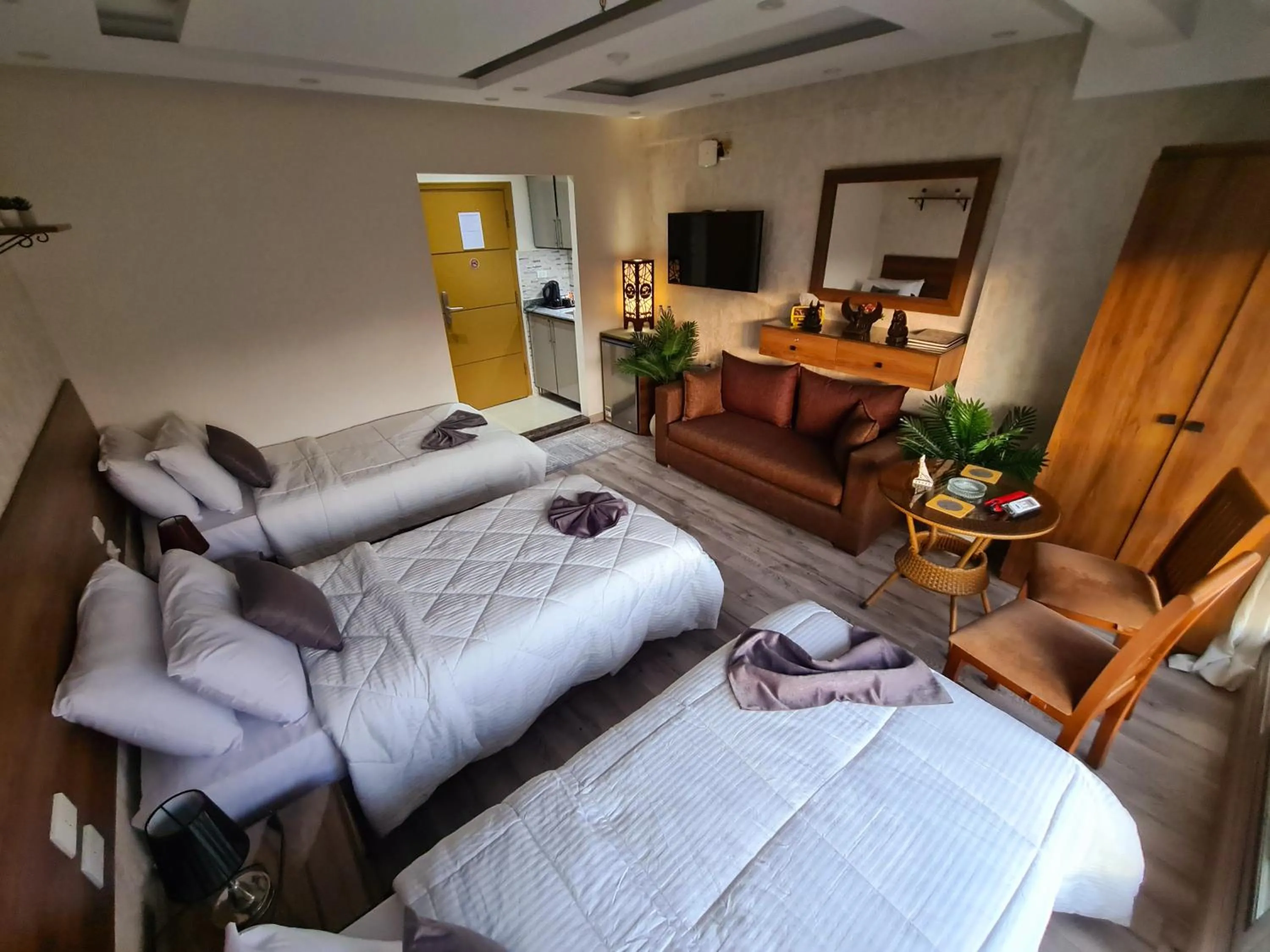 Communal lounge/ TV room in tourist hotel cairo downtown